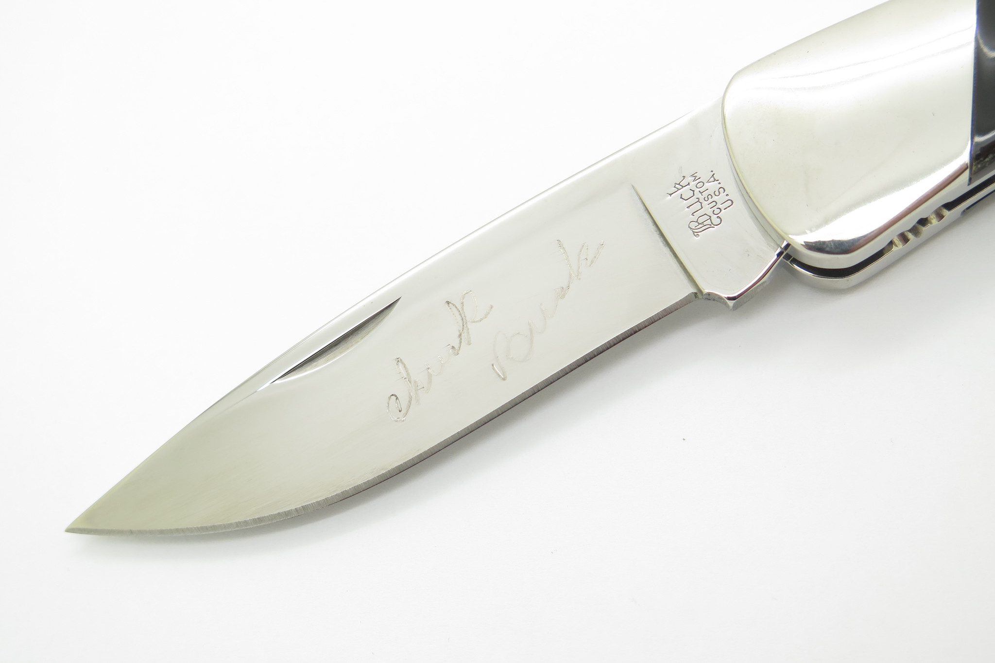 Duke Script D Vintage Buck Custom Buffalo 500 Duke Script Chuck Signature Folding ...