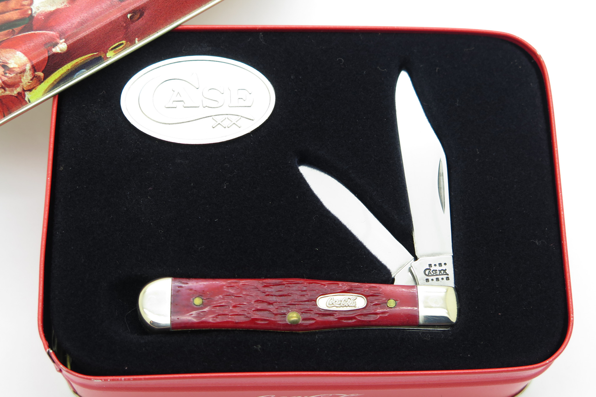 2001 Case XX 6225 1/2 Coca Cola Coke Bottle Red Bone Handle