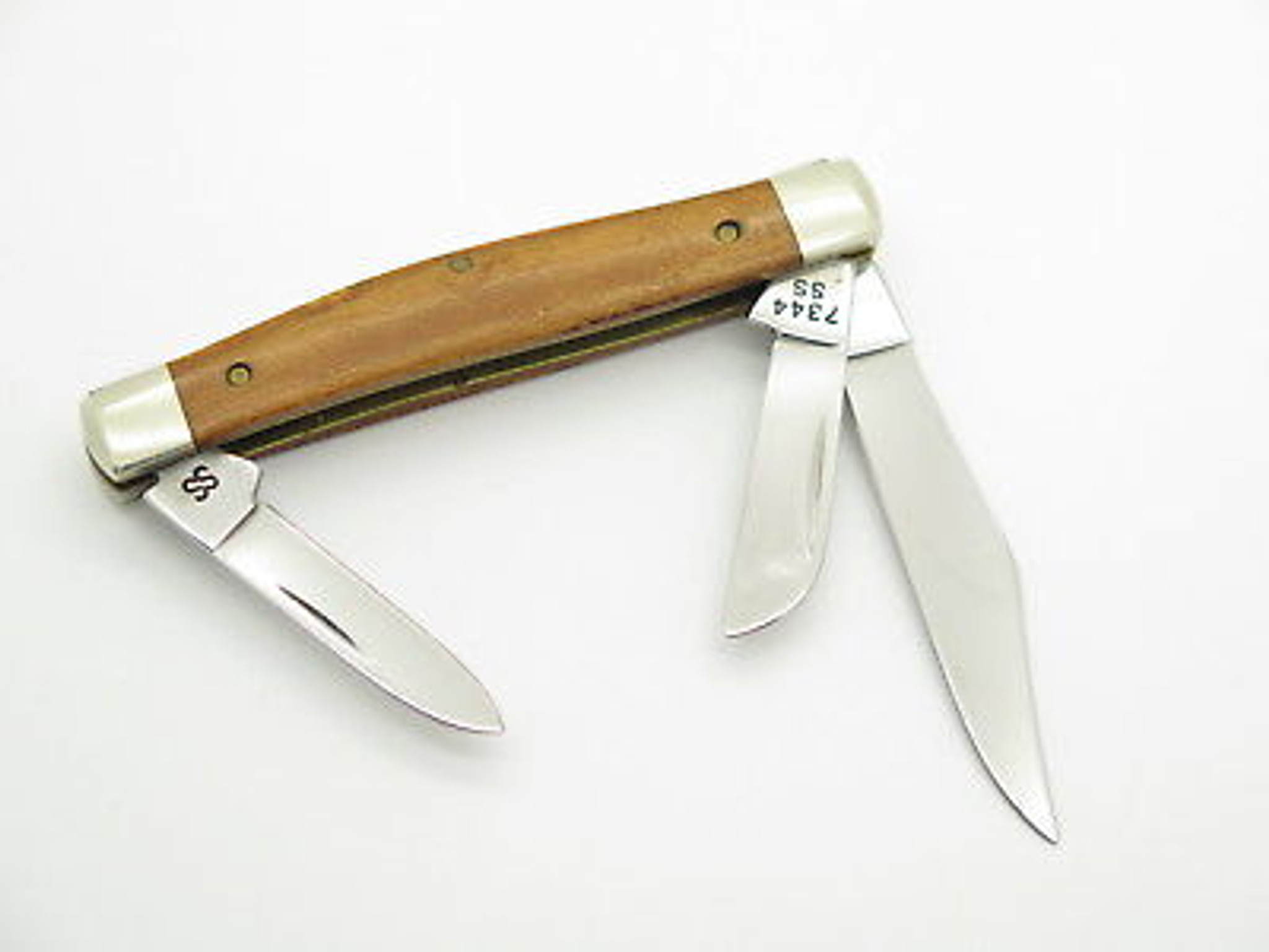 1989 Case XX 7344 Stockman Folding Pocket Knife Curly Maple