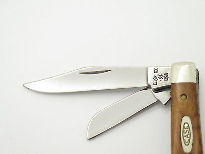 1989 Case XX 7344 Stockman Folding Pocket Knife Curly Maple Handle