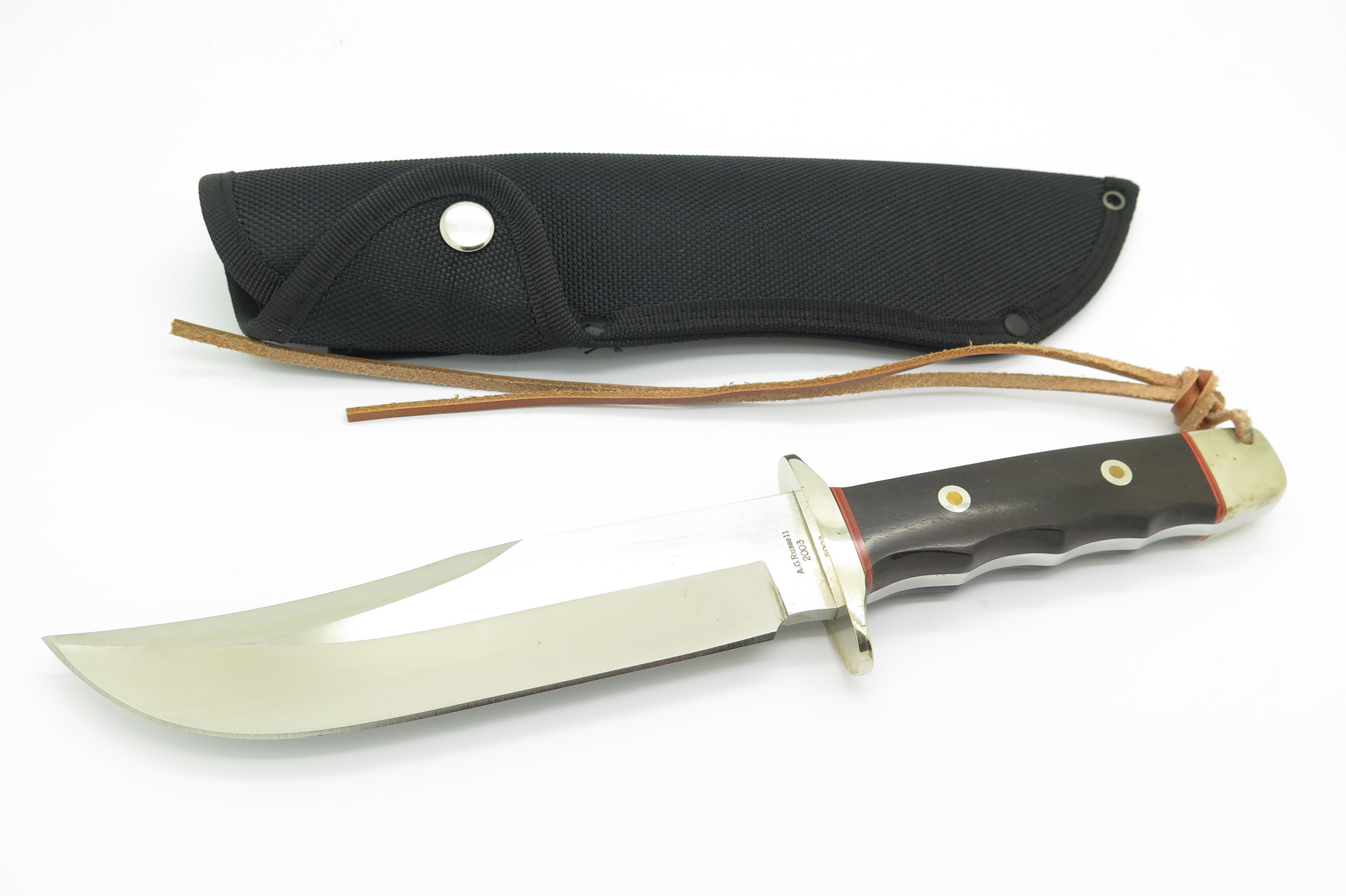 Vintage AG Russell 2003 AUS-8 Seki Japan Wood Handle Fixed Bowie