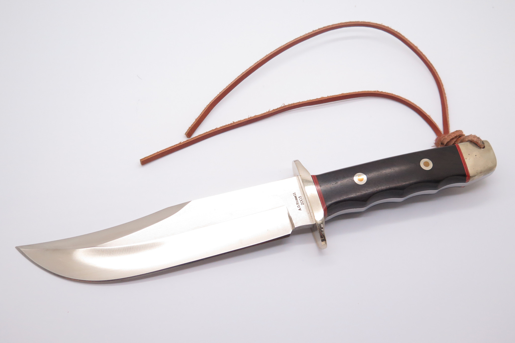 Vintage AG Russell 2003 AUS-8 Seki Japan Wood Handle Fixed Bowie