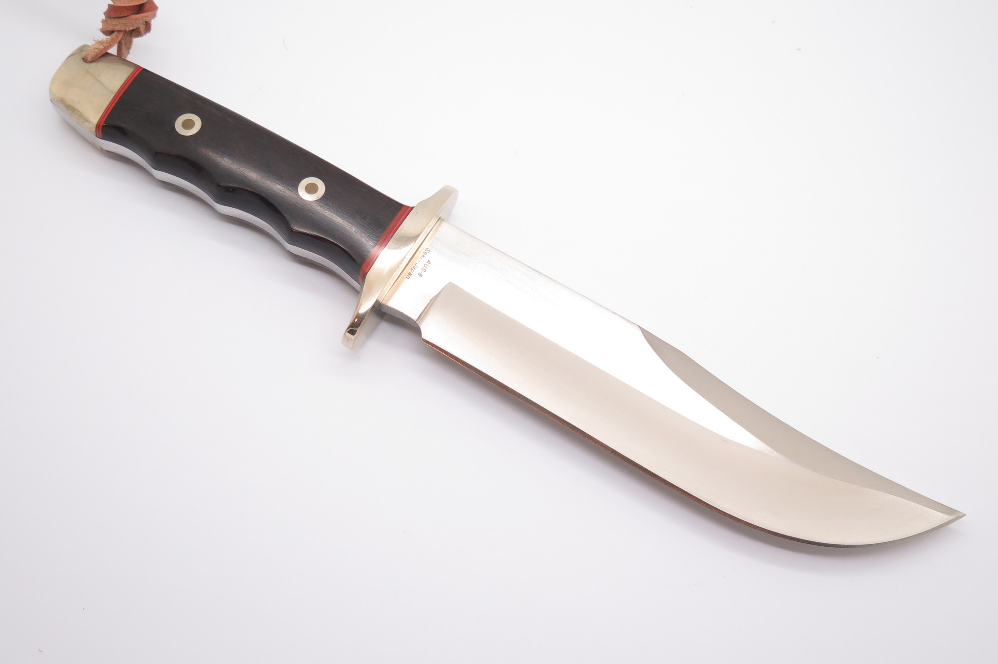 Vintage AG Russell 2003 AUS-8 Seki Japan Wood Handle Fixed Bowie
