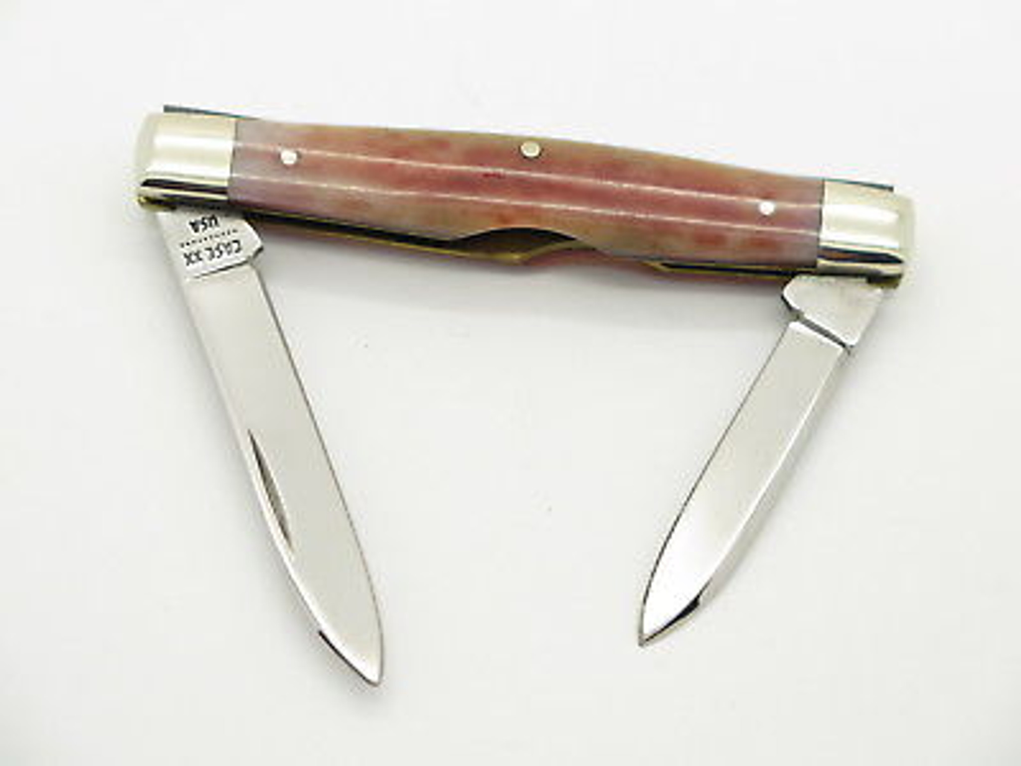Vtg 1980 Case XX 62042 Red Appaloosa Bone Folding Pocket Pen