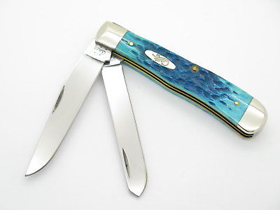 2004 Case XX 6254 Trapper Caribbean Blue Bone Folding Pocket Knife