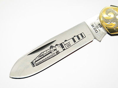 1980 Case XX 52131 Canoe 2 Blade Stag Folding Pocket Knife Gold