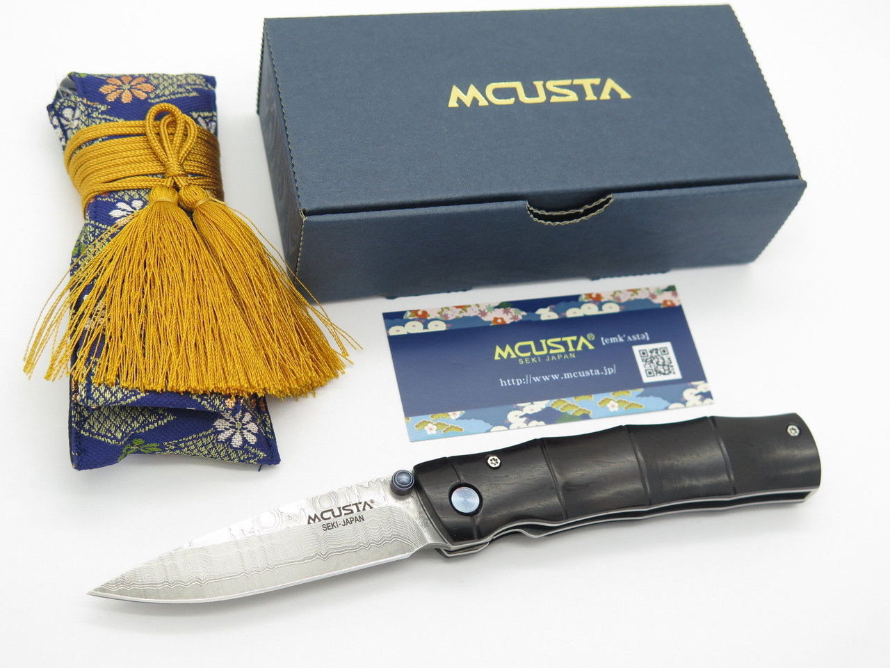 Mcusta Seki Japan Take MC-76D Bamboo Ebony VG-10 Damascus Folding