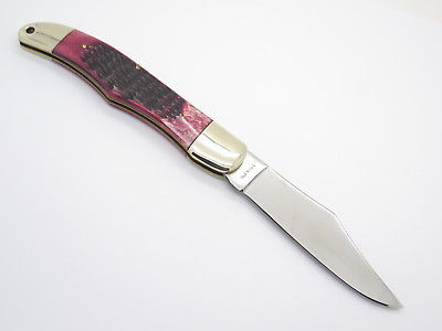 1980s Honest Abe Parker Seki Japan Red Bone Large Folding Hunter Knife