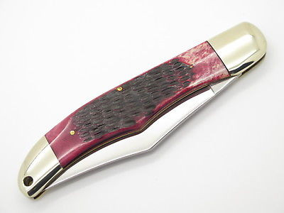 1980s Honest Abe Parker Seki Japan Red Bone Large Folding Hunter Knife