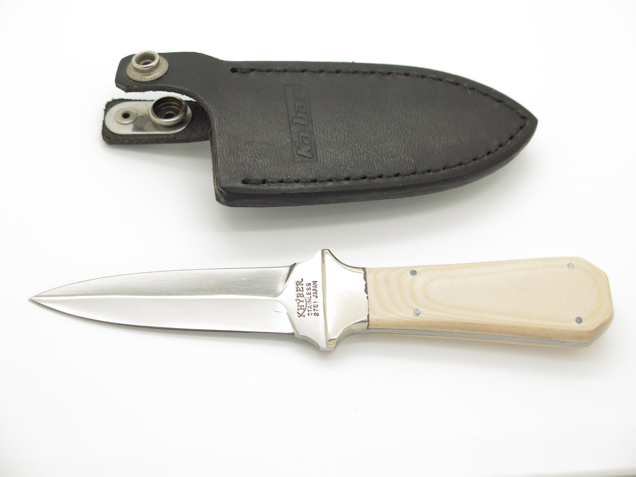 Vtg Khyber Ka-bar 2751 Seki Japan Micarta Dagger Fixed Blade Knife