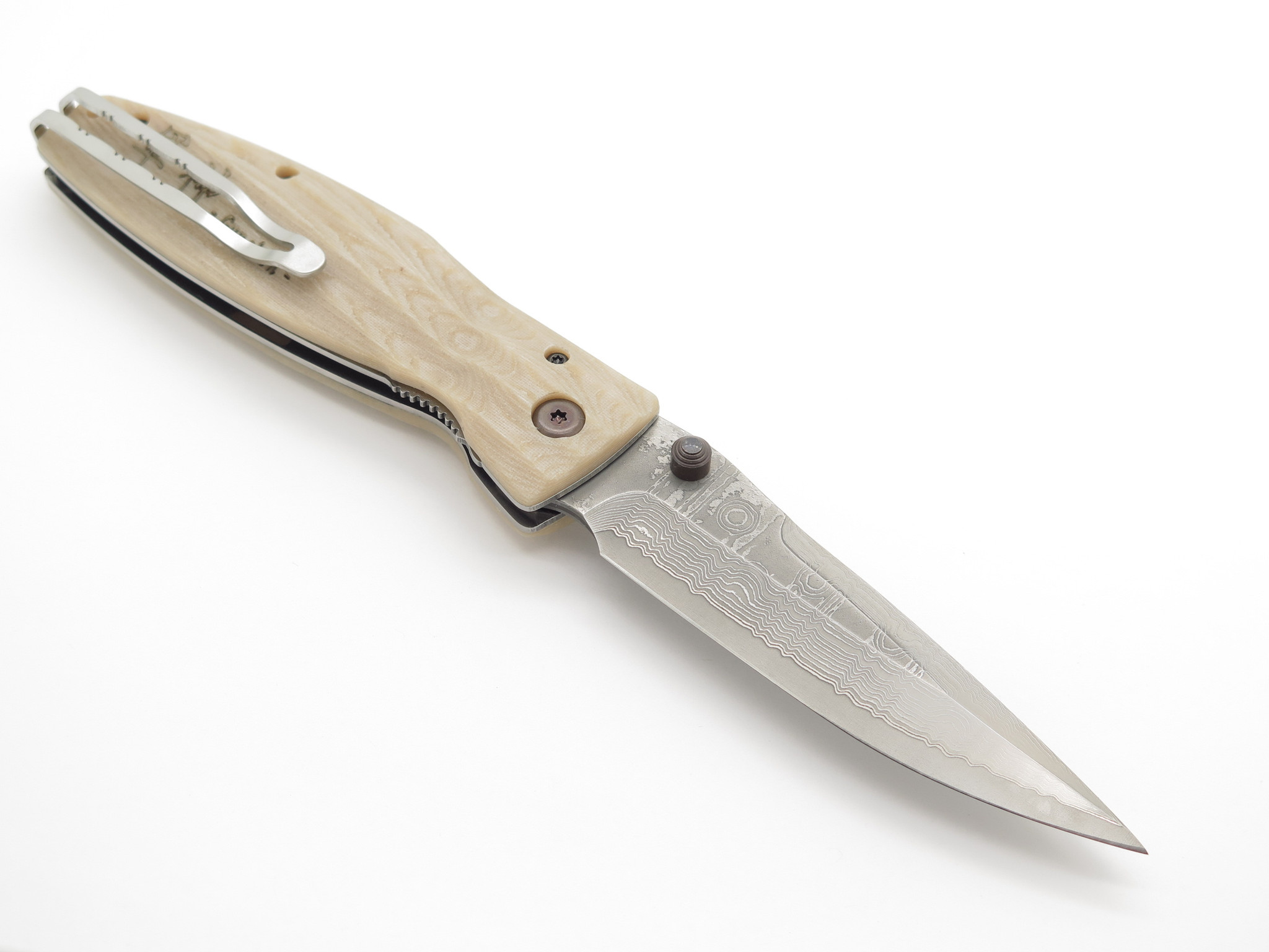 Mcusta Seki Japan Gunshin MC-185D Micarta VG-10 Damascus Folding