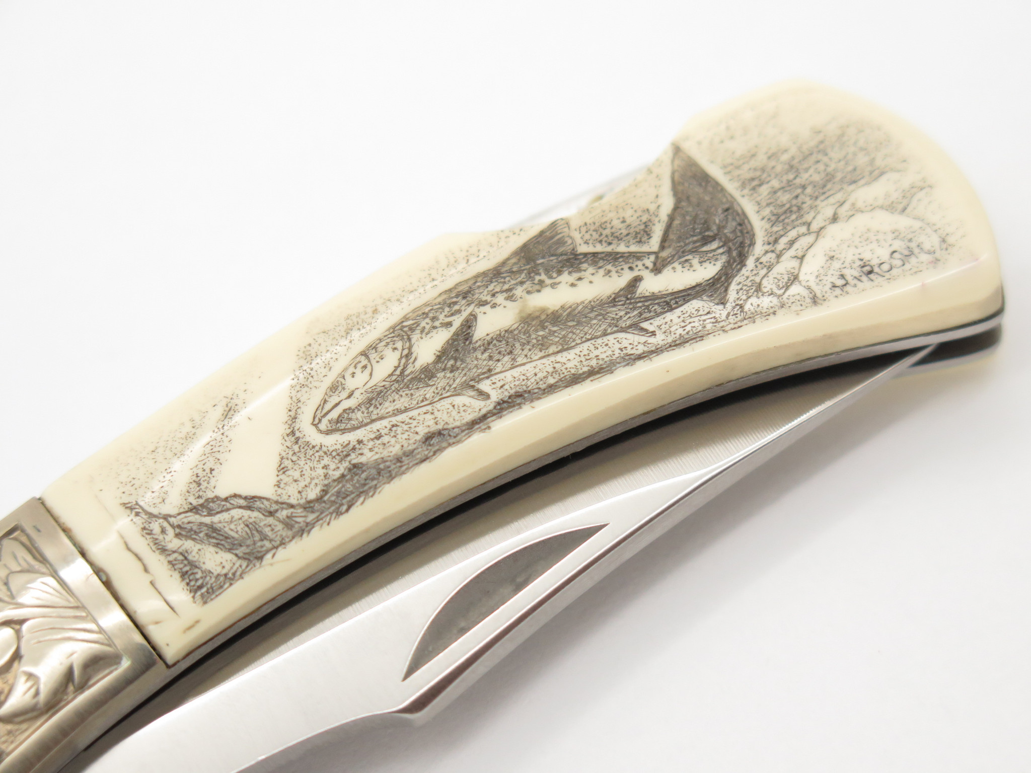 Vtg Explorer G Sakai Seki Japan Fish Scrimshaw 3.1 Folding