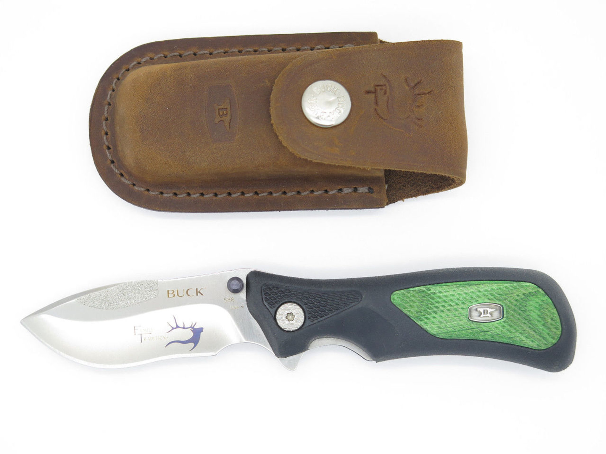 Buck 588 588GRSHH 598 S30V Green Ergo Folding Hunter Adrenaline