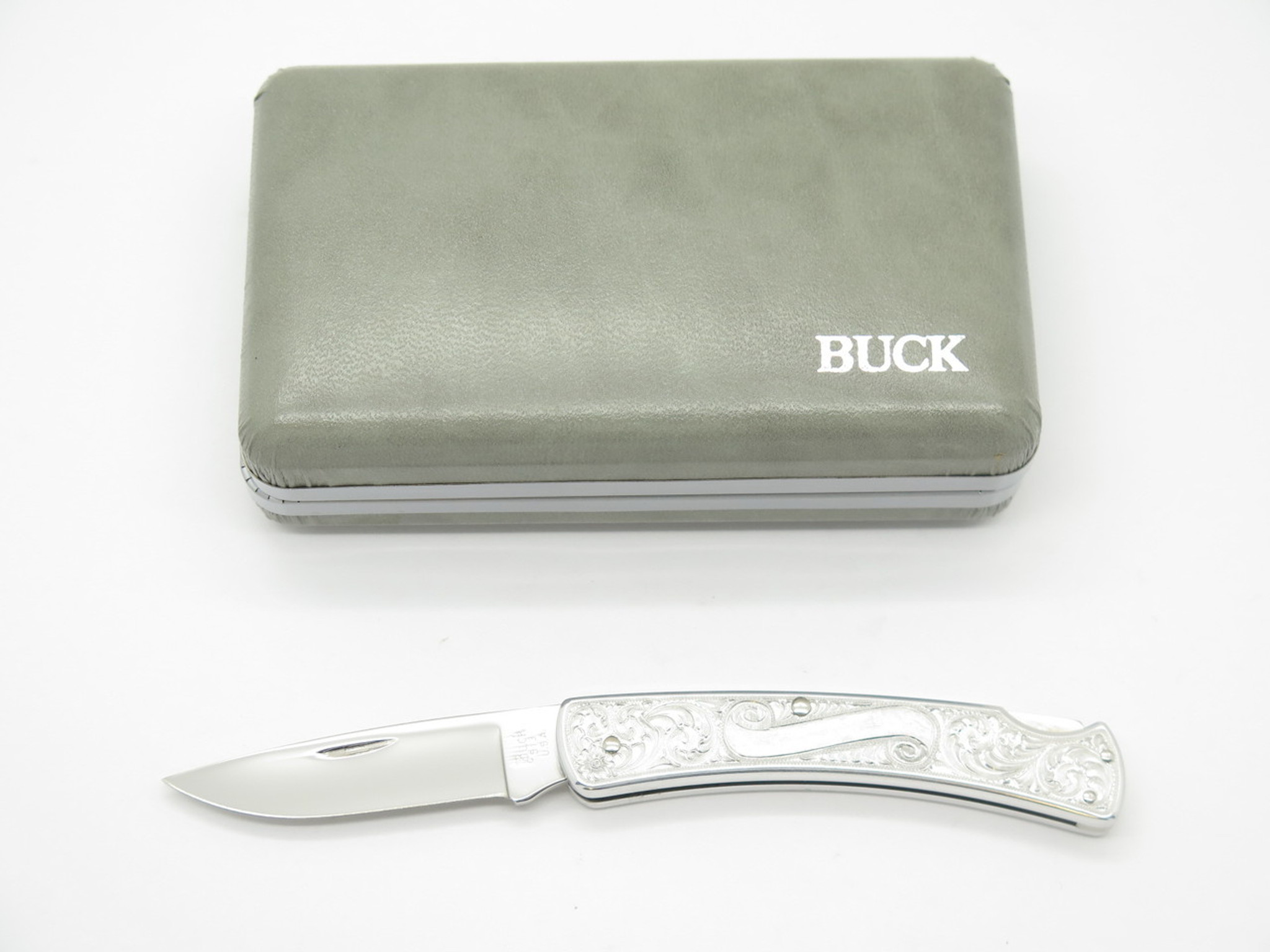 Vtg Buck USA 513 503 Classic III Aluminum Engraved Folding Pocket