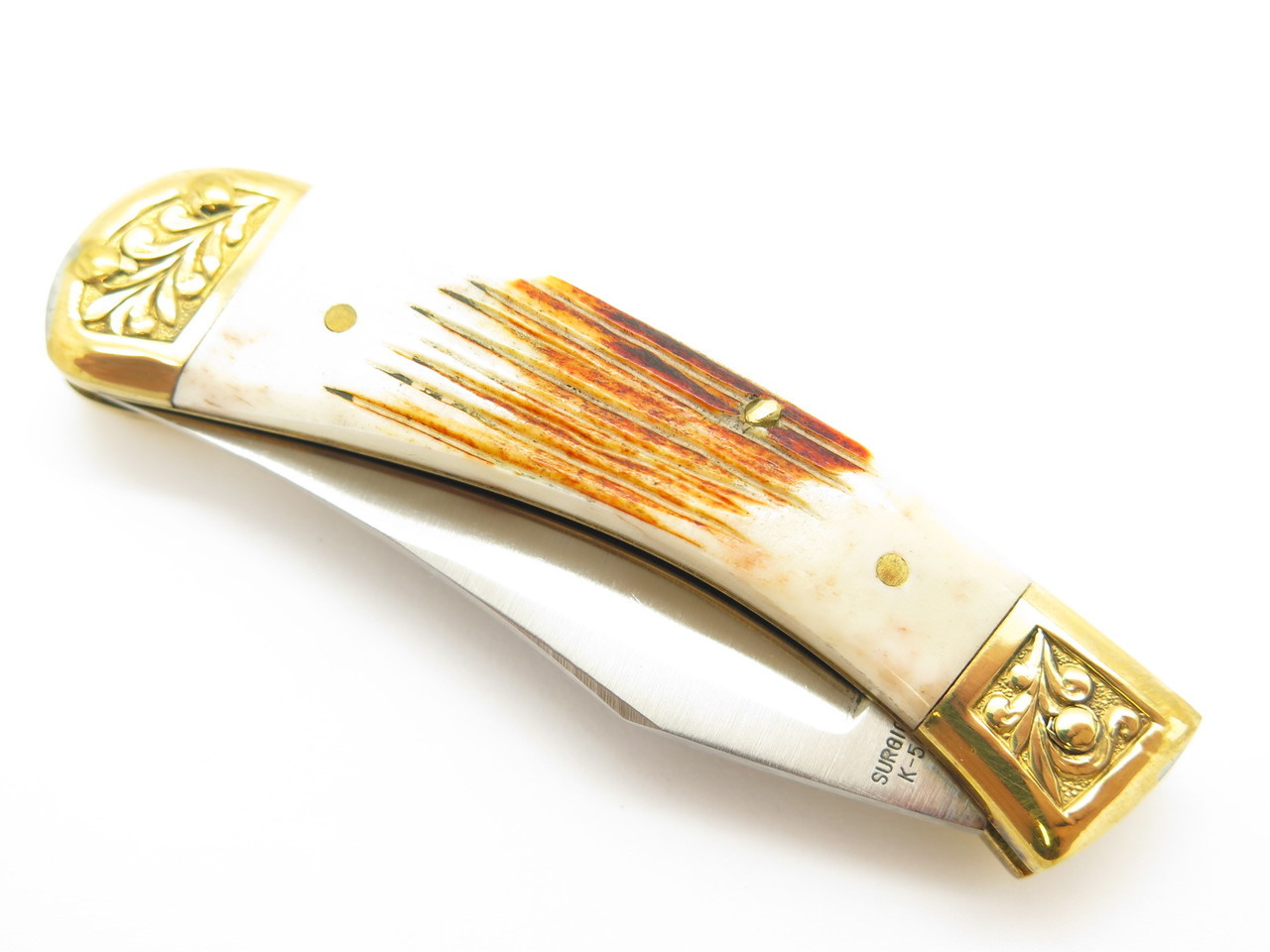 Vtg Parker Imai KF-542 Seki Japan Wildlife Eagle Bone Stag Folding