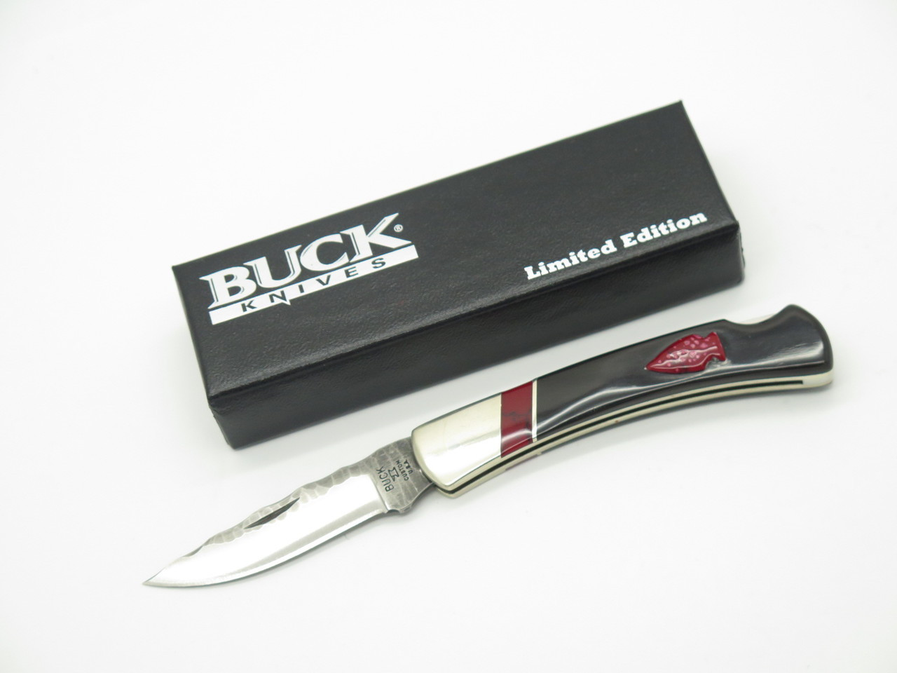 Buck Custom 503 503BFSLE Prince Chipflint Buffalo Jasper Folding