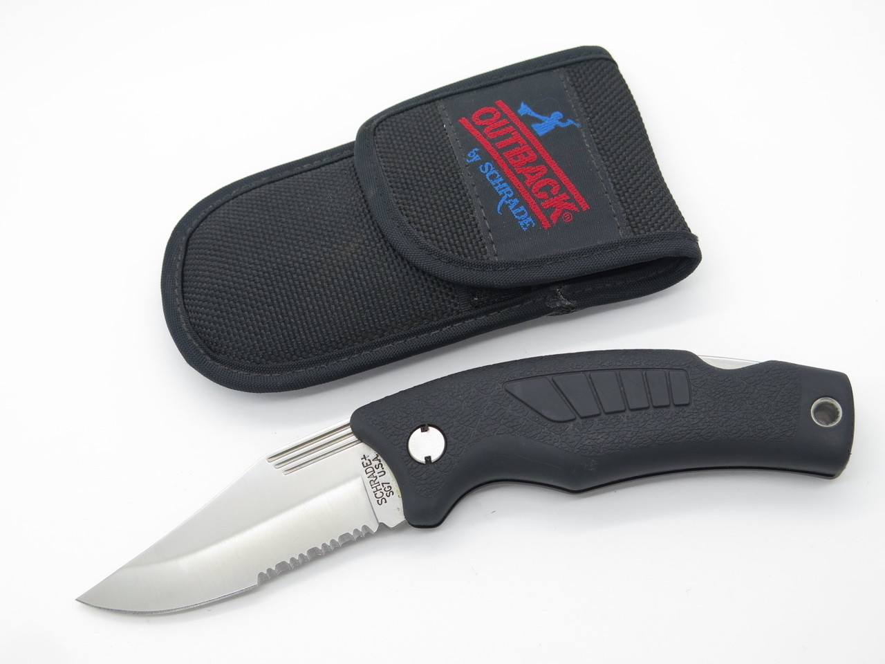 Vtg Schrade USA SG7 Outback Old Timer Folding Hunter Lockback