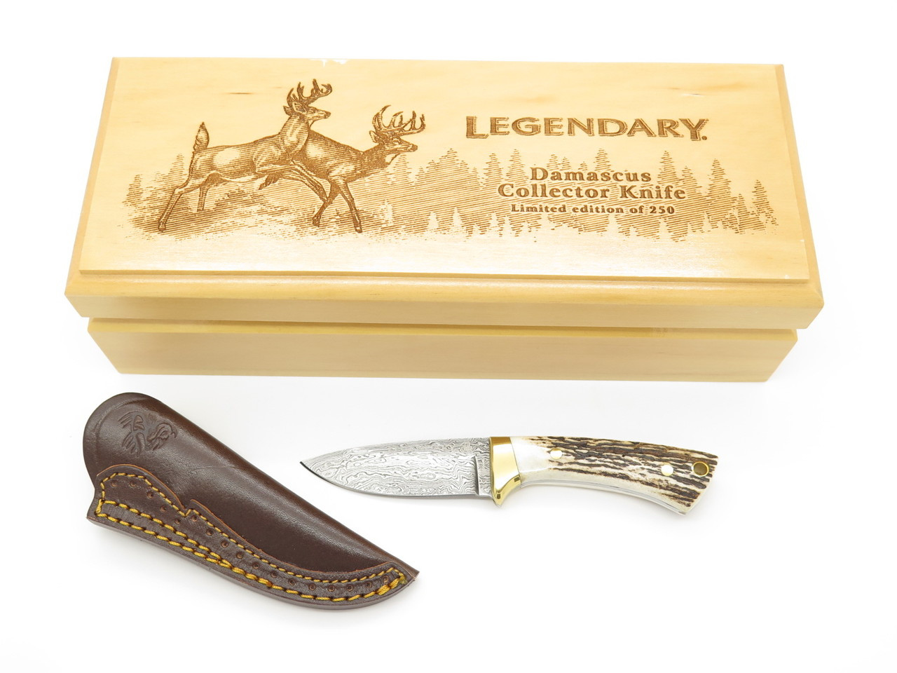 Vtg Muela Damascus Colibri Spain Limited Whitetails Stag Fixed