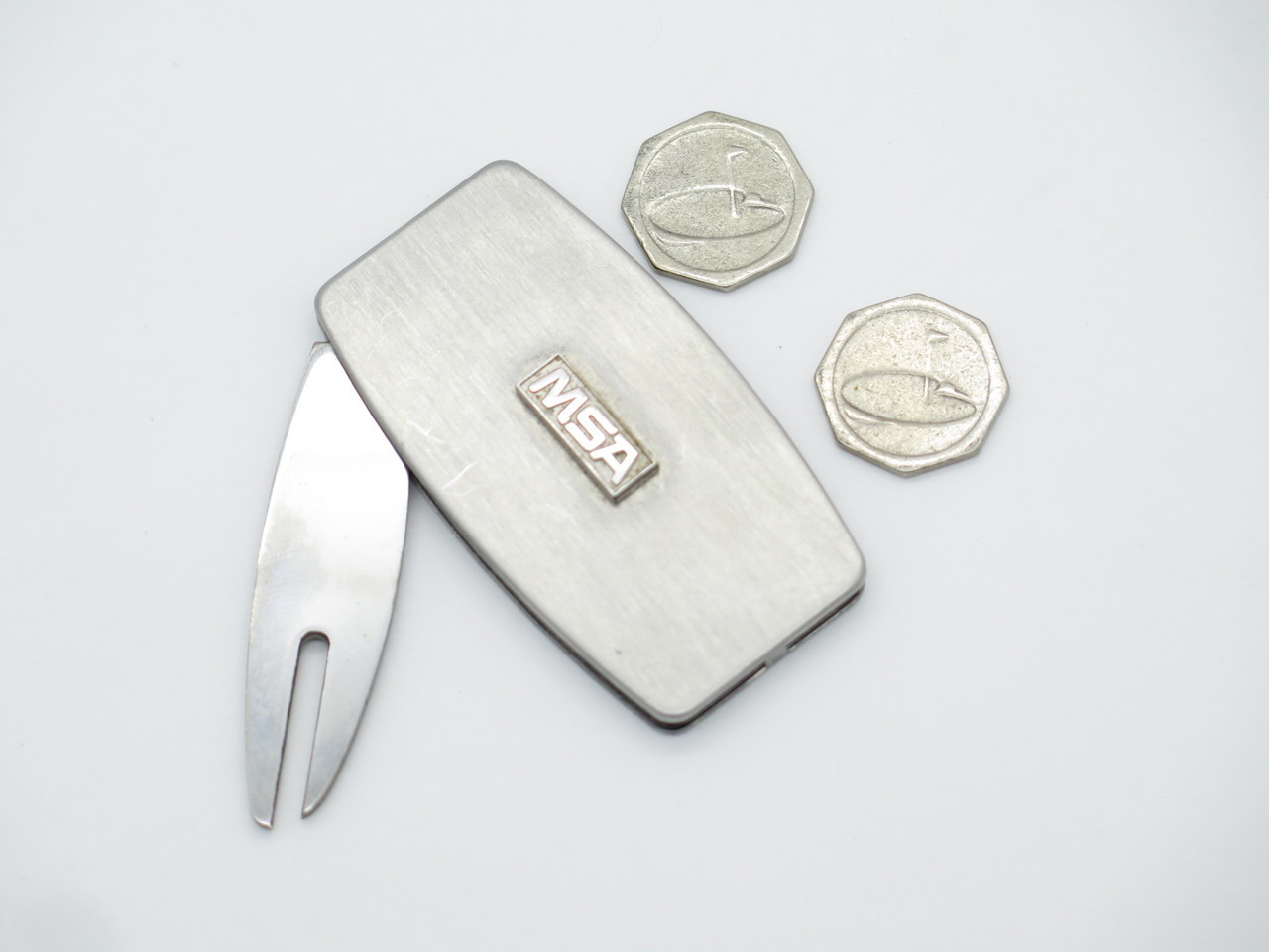 Vtg Zippo USA MSA Greenskeeper Folding Pocket Golf Divot Repair