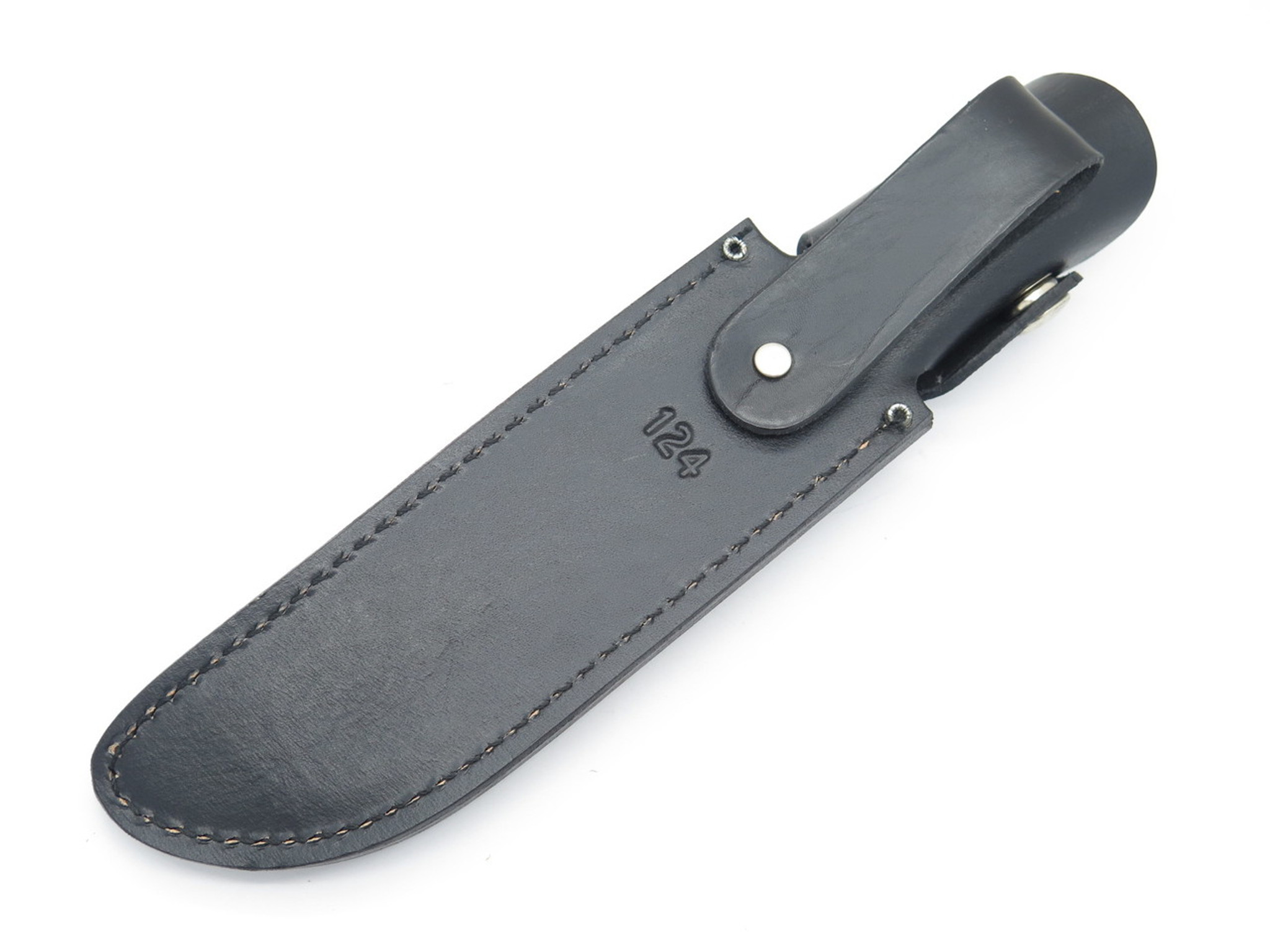 Buck 124 Frontiersman Black Leather Fixed Blade Knife Sheath Blemished ...