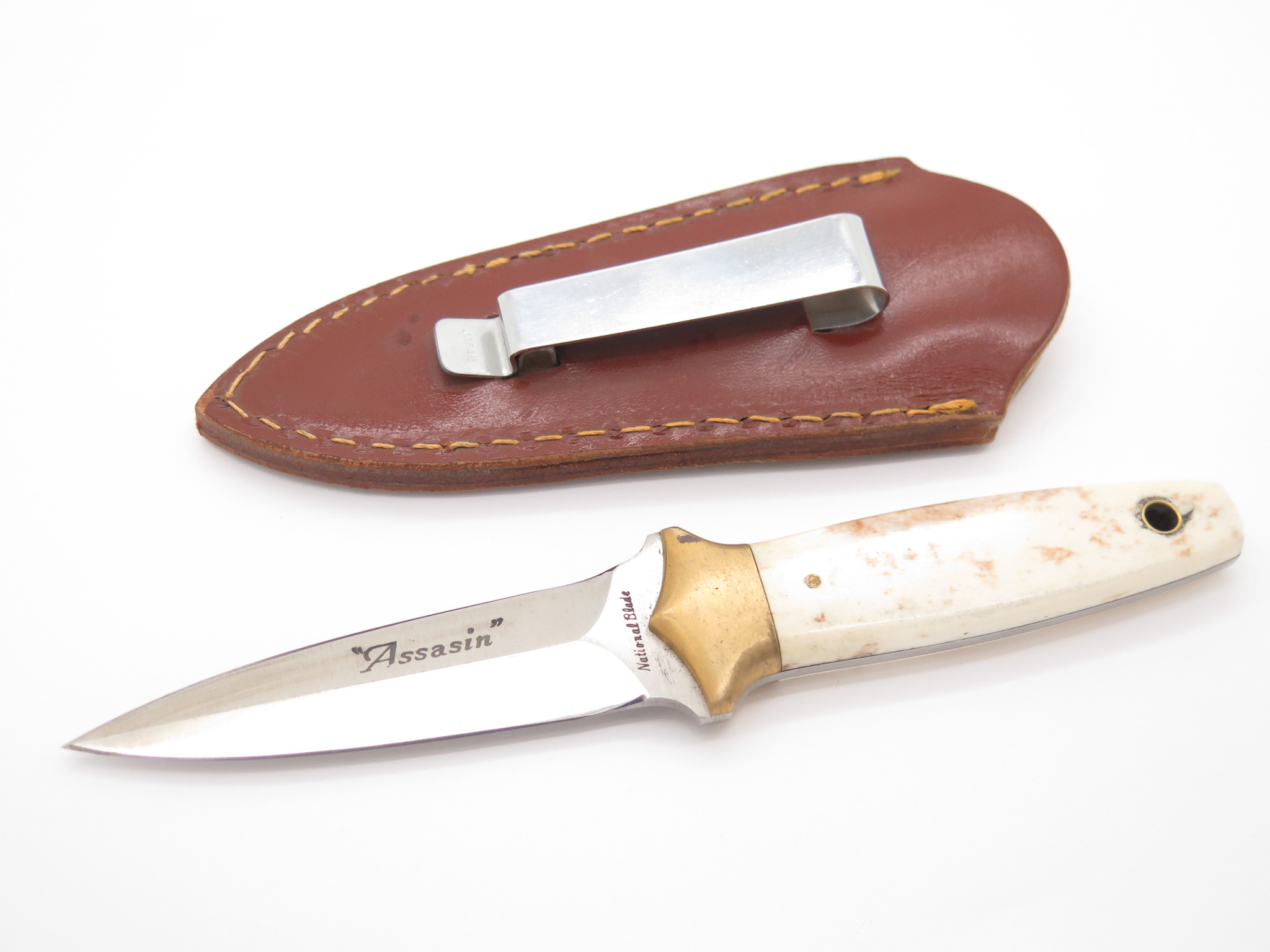 Vtg 80s National Blade AUS-6A Assassin Fukuta Seki Japan Fixed