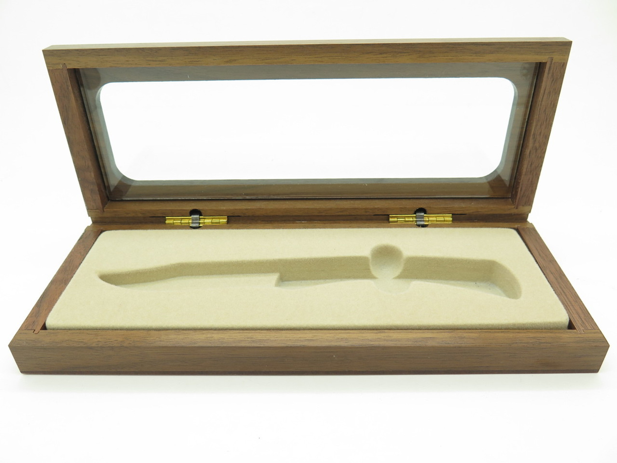 Buck Glass Top Walnut Wood Display Case for Buck 110 111 Folding Hunter Knife ePrague, LLC