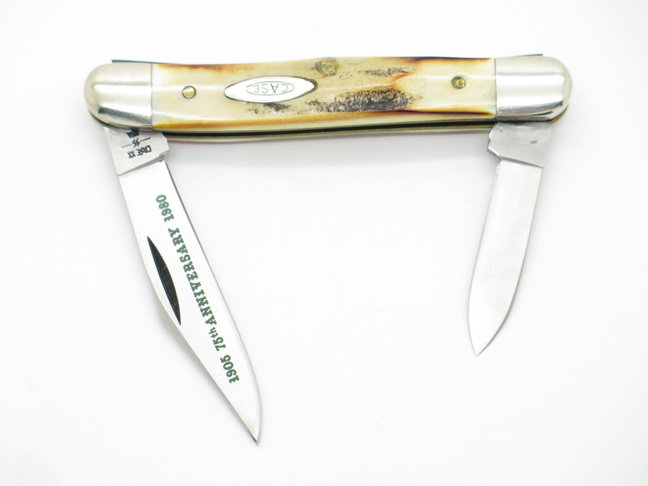 Vtg 1980 Case XX 5208 75th Anniversary Stag Half Whittler Folding