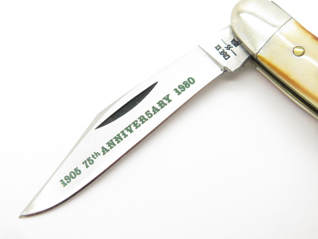 Vtg 1980 Case XX 5208 75th Anniversary Stag Half Whittler Folding