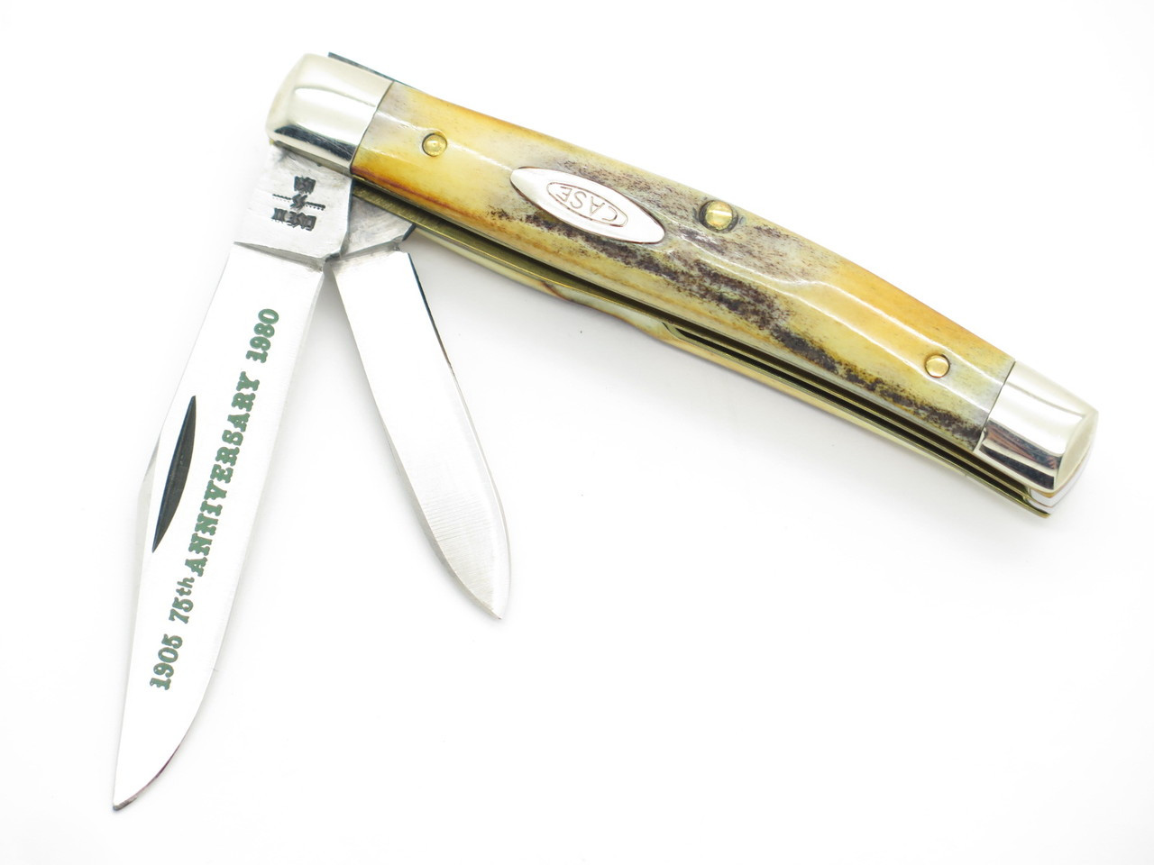 Vtg 1980 Case XX 5244 75th Anniversary Small Stag Folding Pocket