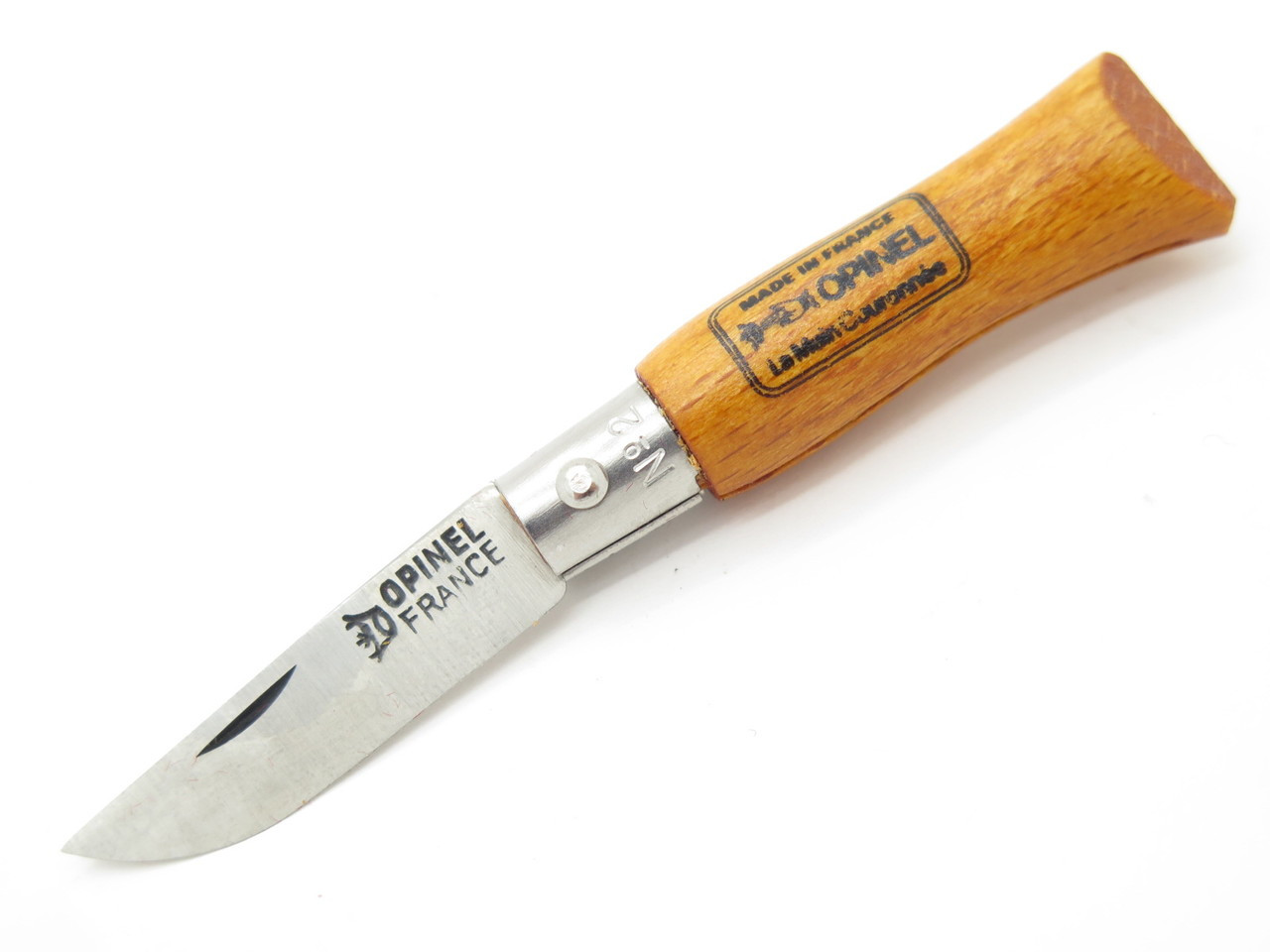 VINTAGE OPINEL FRANCE NO. 2 A MAIN COURONNEE WOOD HANDLE FOLDING