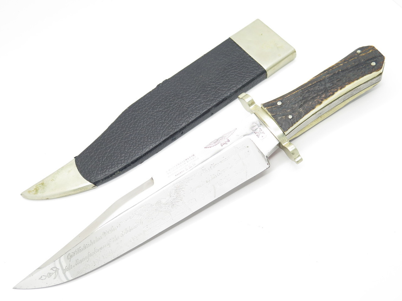 Vtg IXL Geo Wostenholm & Son California Knife Stag Fixed Blade