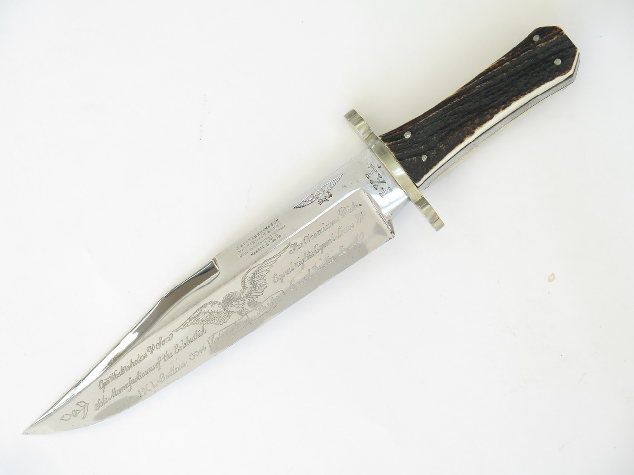 Vtg IXL Geo Wostenholm & Son California Knife Stag Fixed Blade