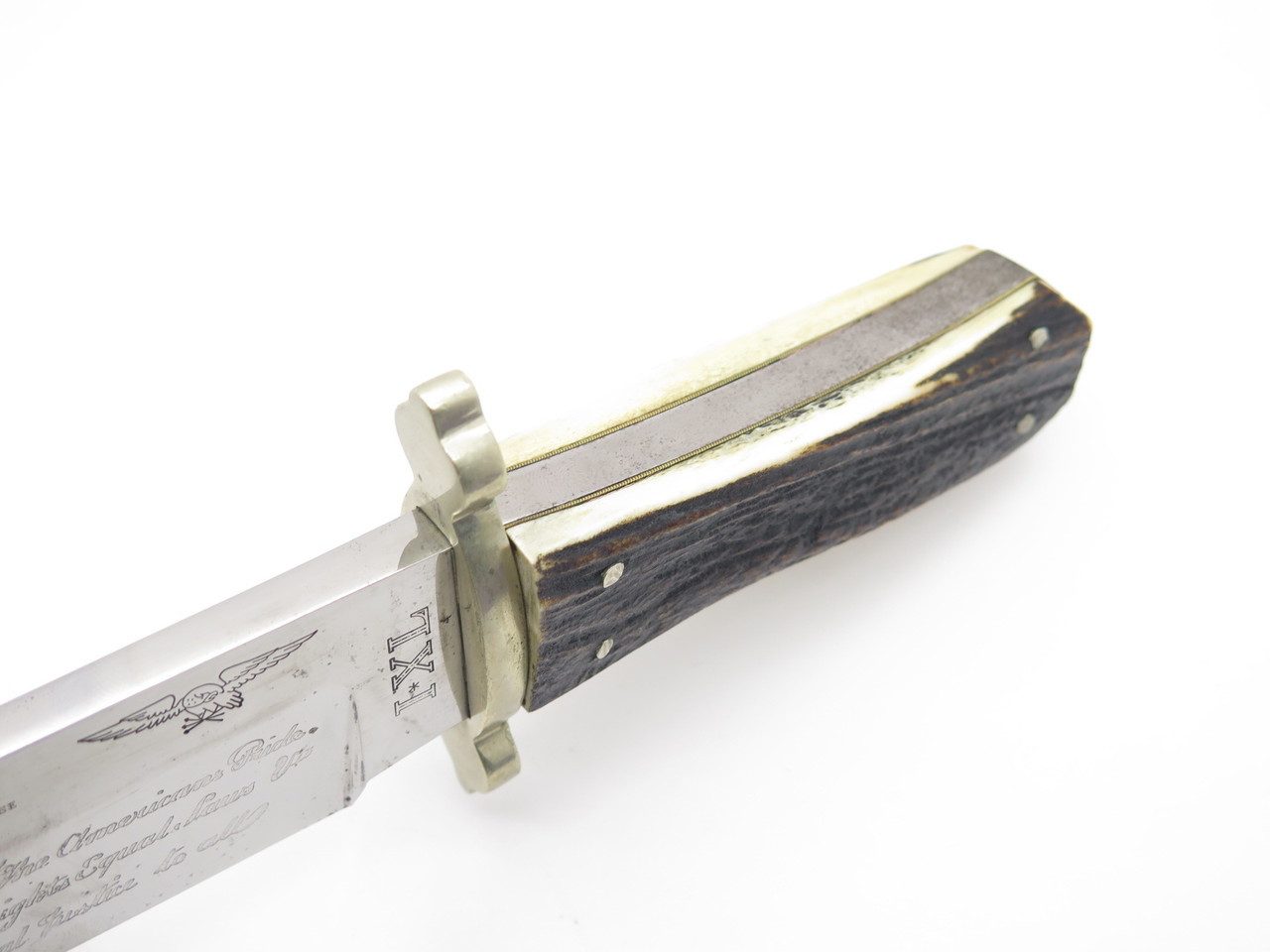 Vtg IXL Geo Wostenholm & Son California Knife Stag Fixed Blade