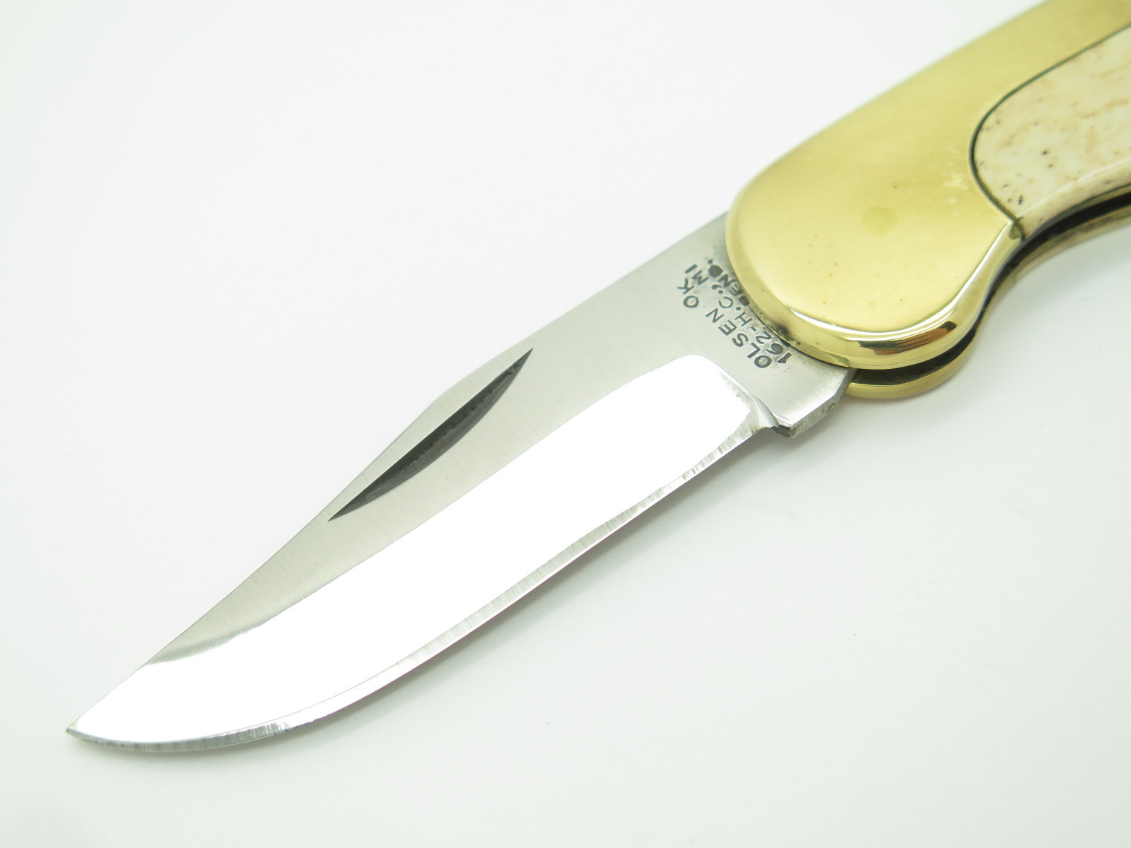 Vtg Olsen OK 162 Lil Brassy Seizo Imai Seki Japan Folding Lockback