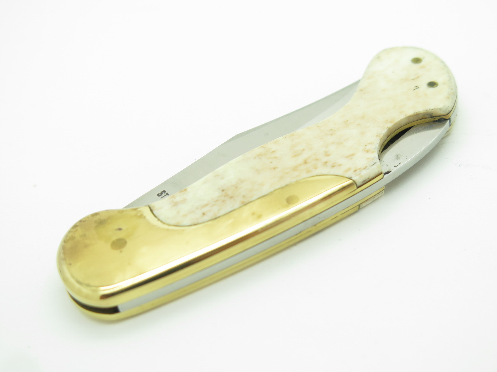 Vtg Olsen OK 162 Lil Brassy Seizo Imai Seki Japan Folding Lockback