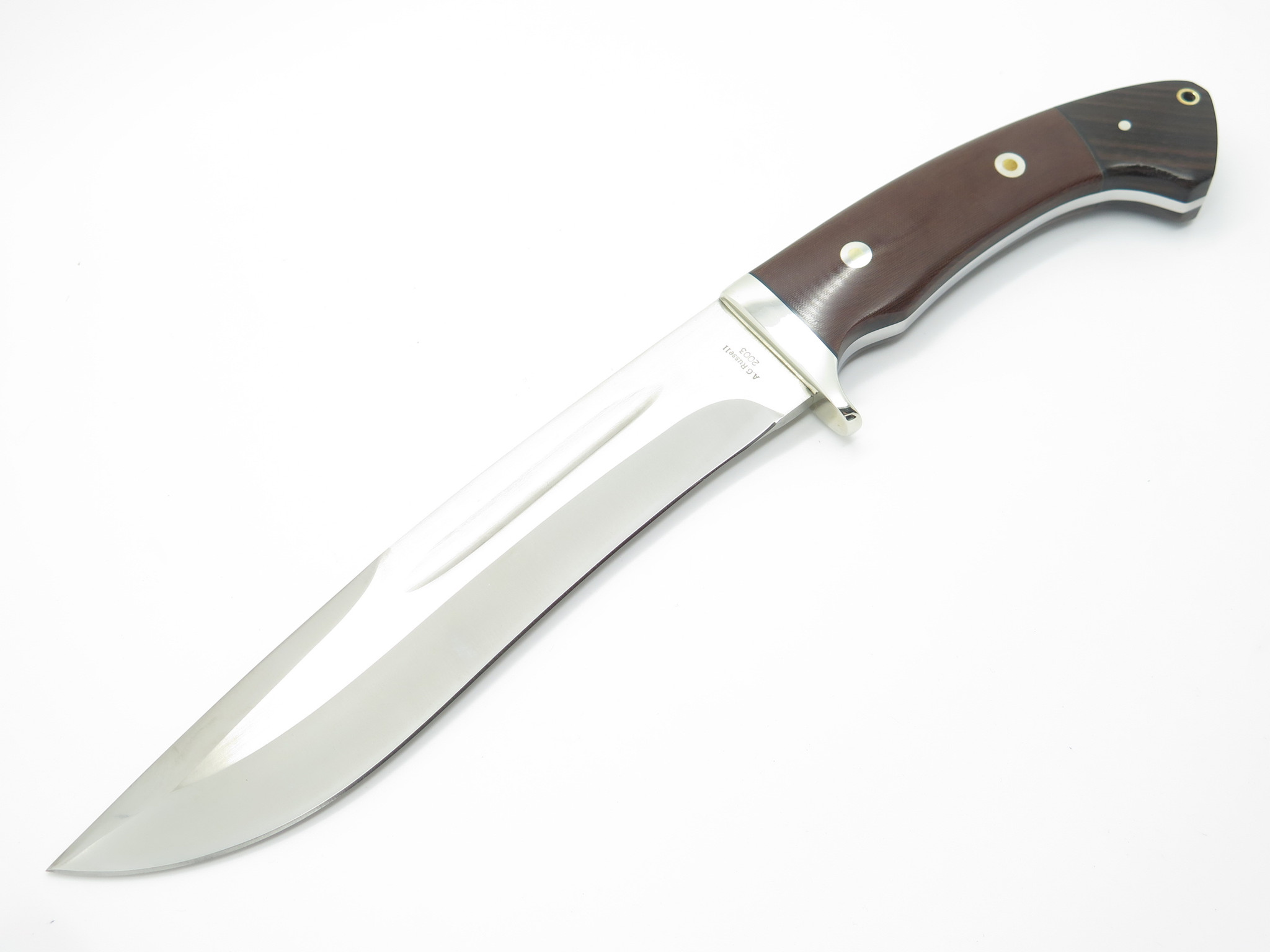AG Russell 2003 Seki Japan AUS-8 Micarta Fixed Machete Bowie Camp