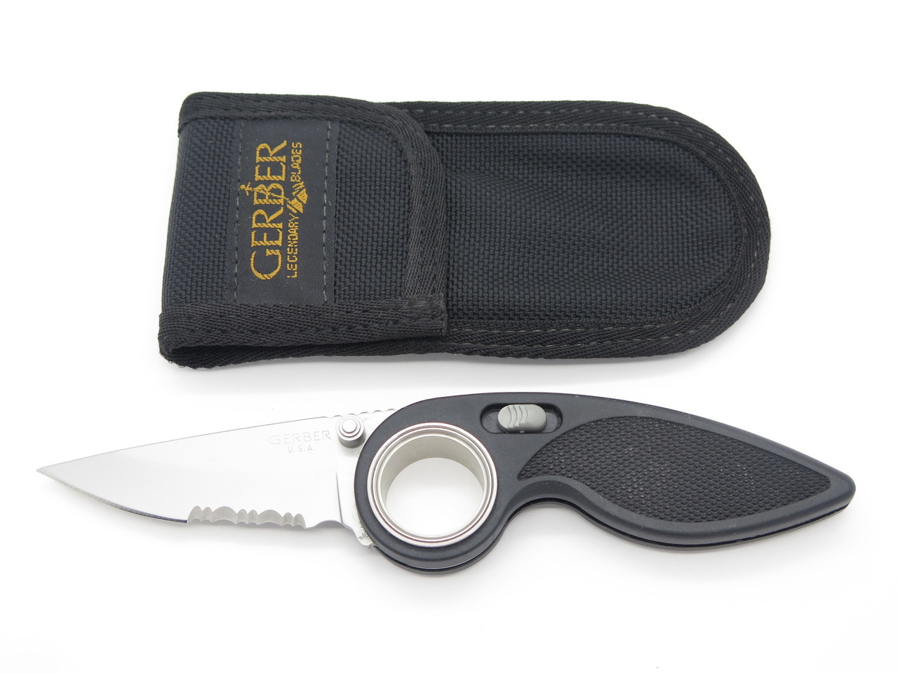 Vtg Gerber Portland OR USA Chameleon Bolt Action Finger Hole Folding