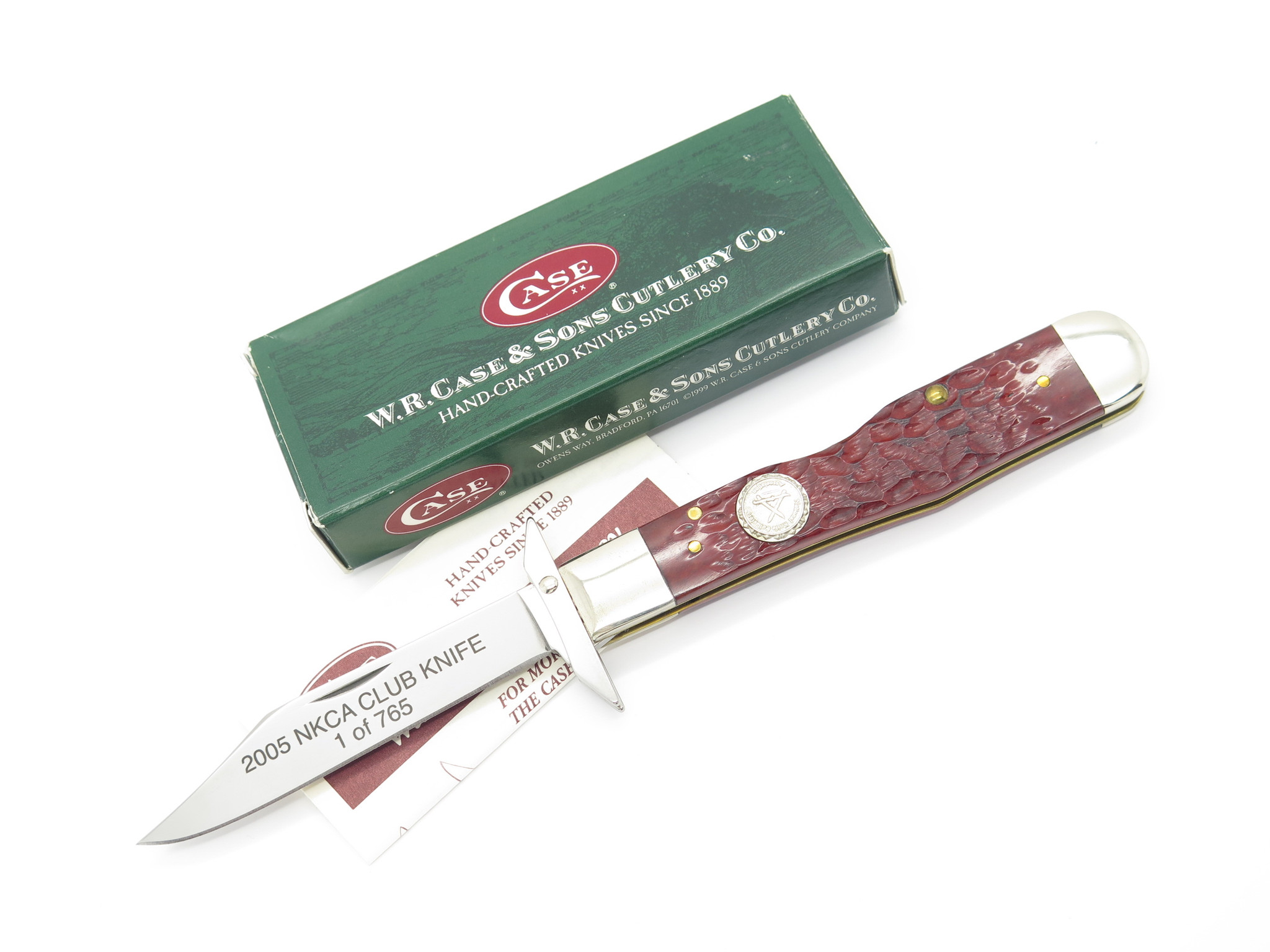 2005 Case XX NKCA 6111 Cheetah Red Bone Folding Hunter Lockback
