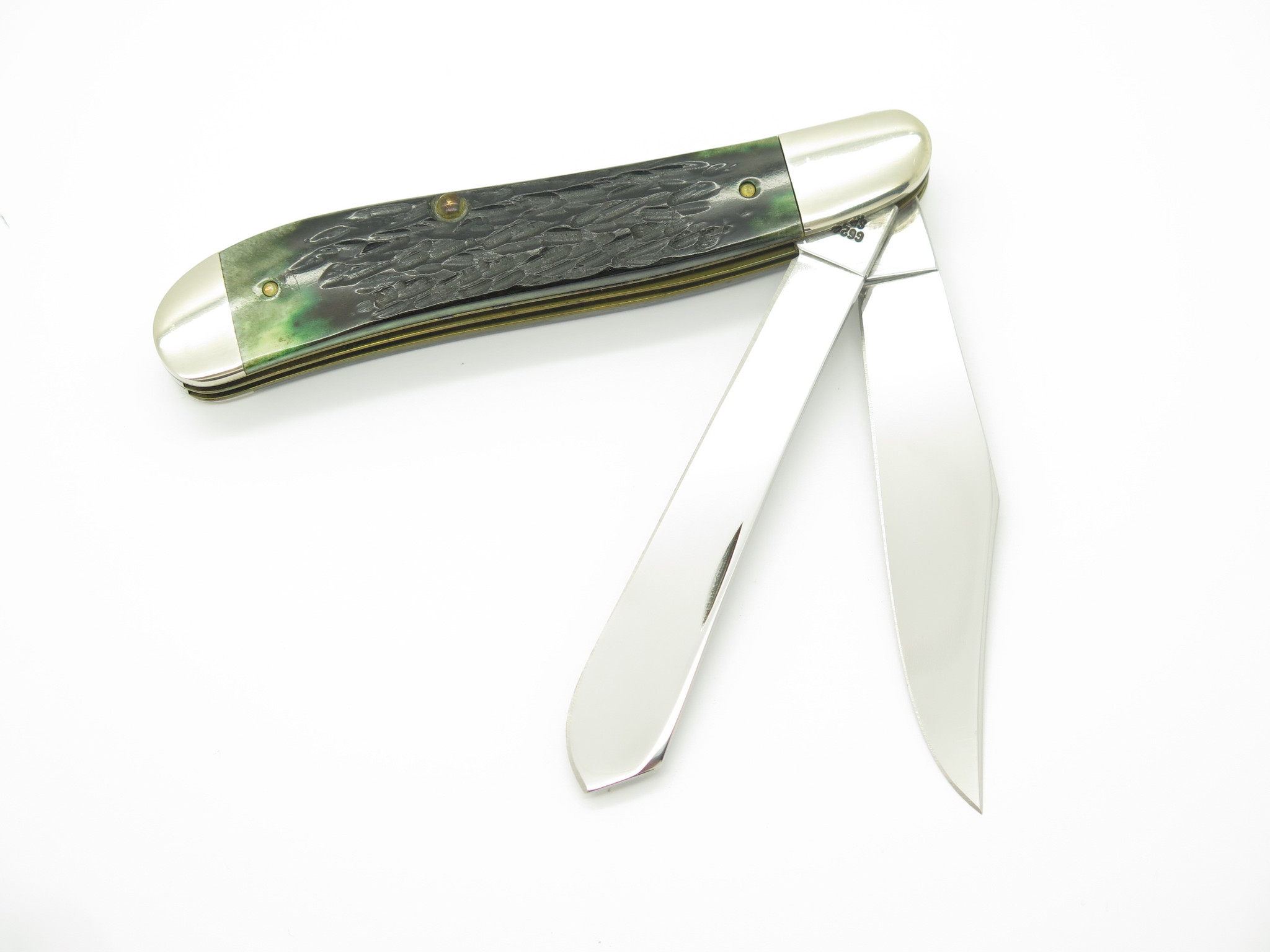 Vtg 1985 Case XX NKCA Club 66240 Green Bone Trapper Folding