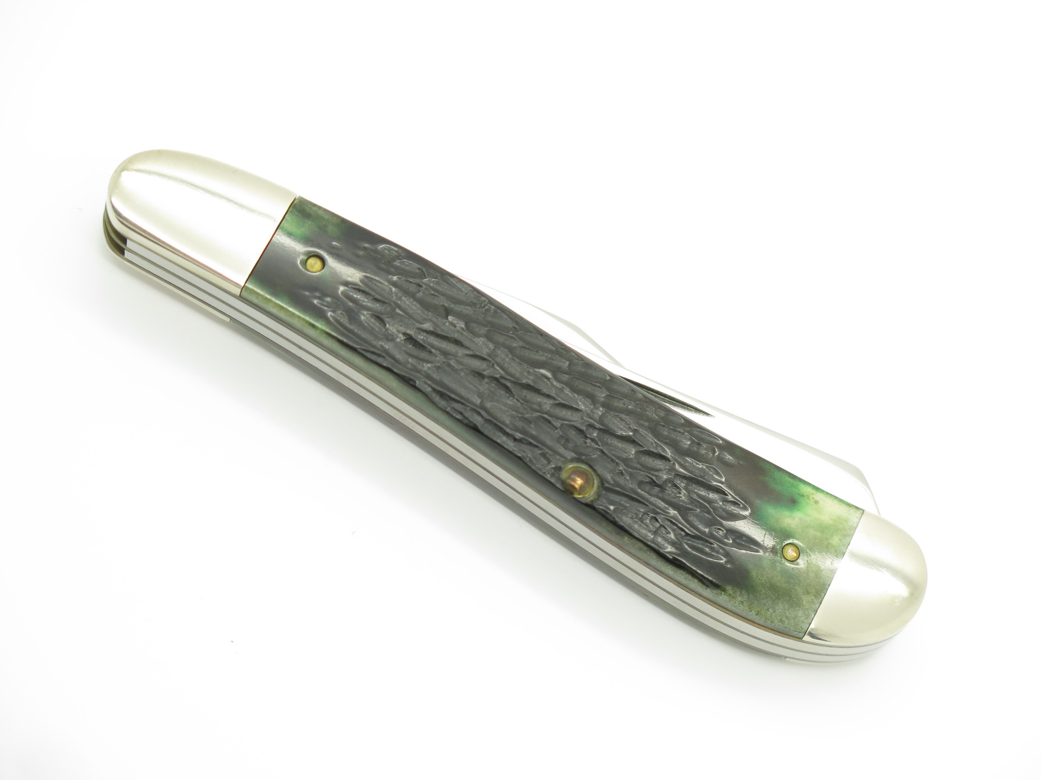 Vtg 1985 Case XX NKCA Club 66240 Green Bone Trapper Folding