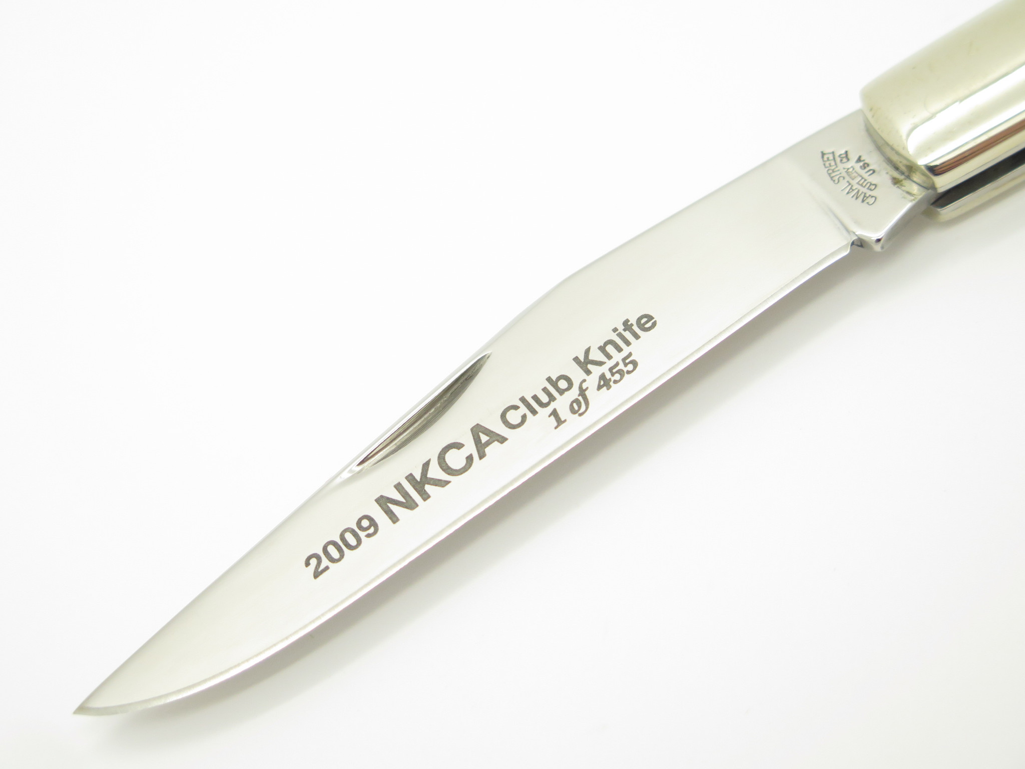 2009 NKCA Canal Street Cutlery USA Ram Horn Trapper Folding Pocket