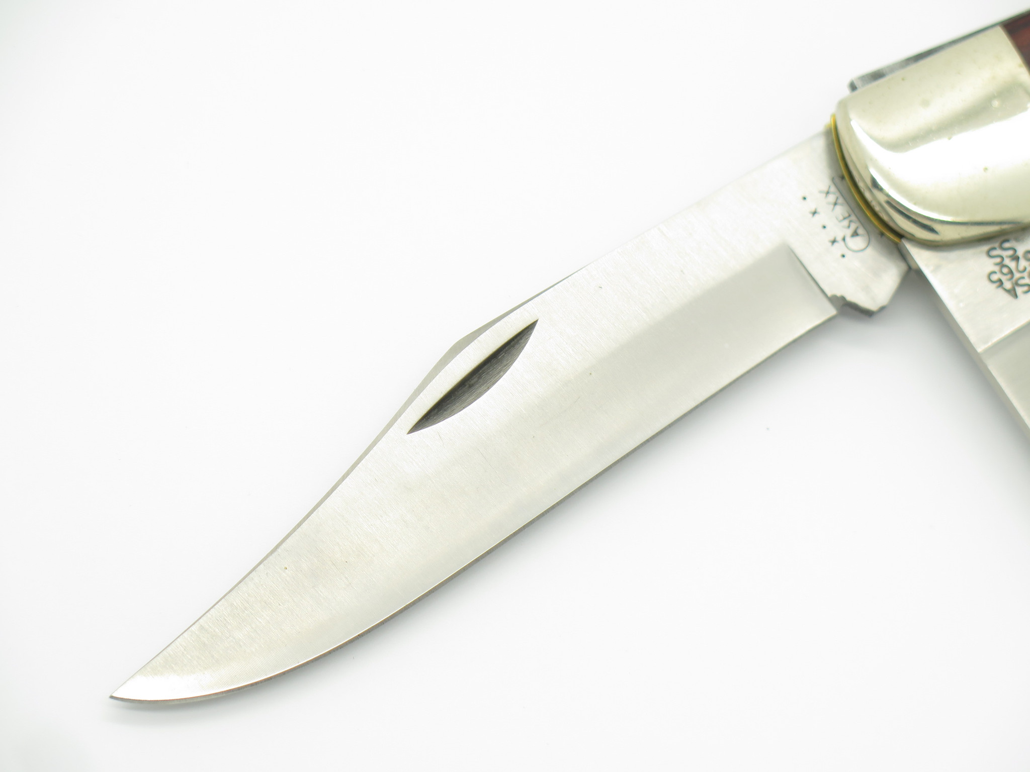 はこ 2000 Case XX 6265 Brown Jigged Wood Serrated Folding Hunter Knife