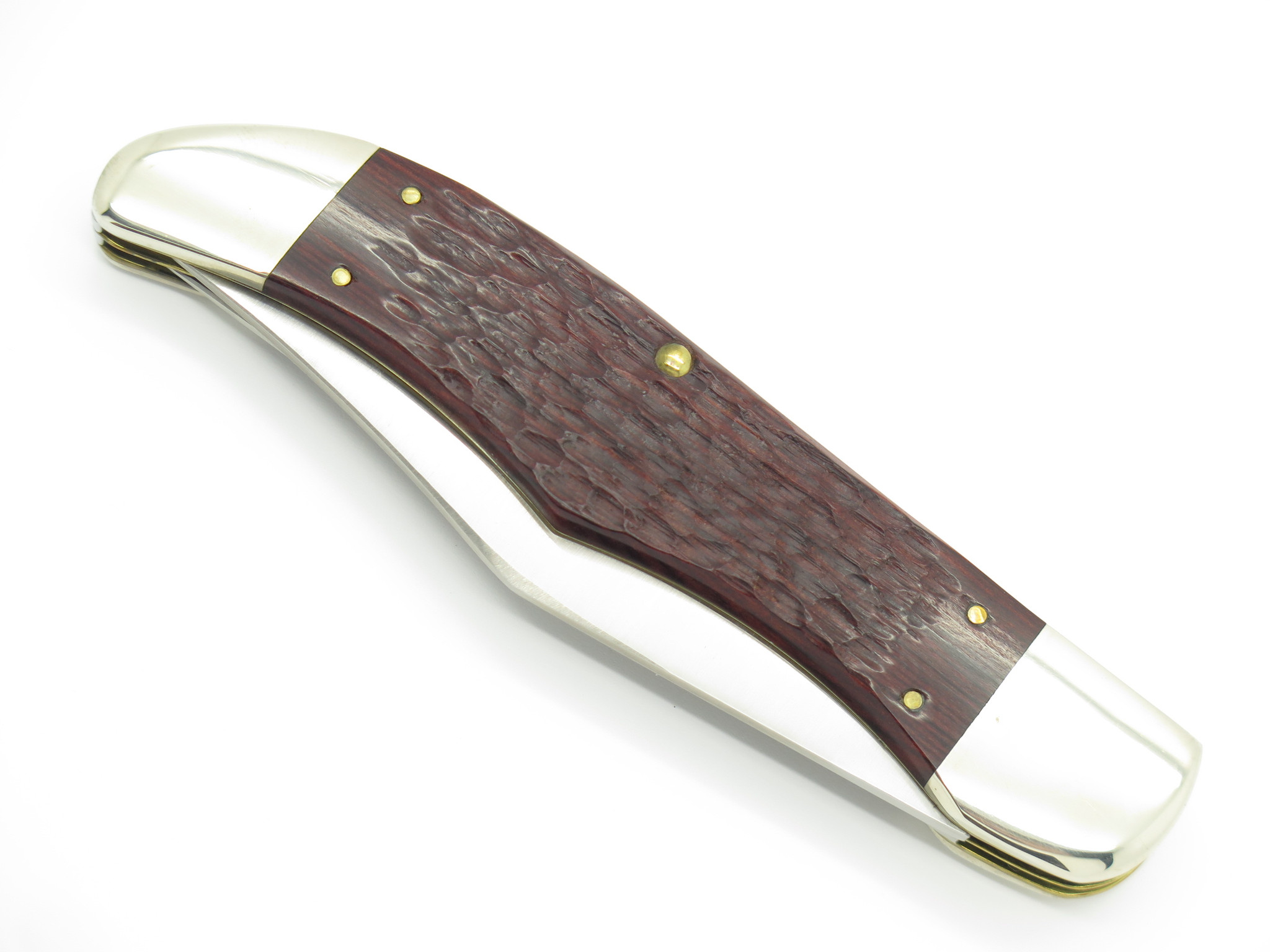 はこ 2000 Case XX 6265 Brown Jigged Wood Serrated Folding Hunter Knife