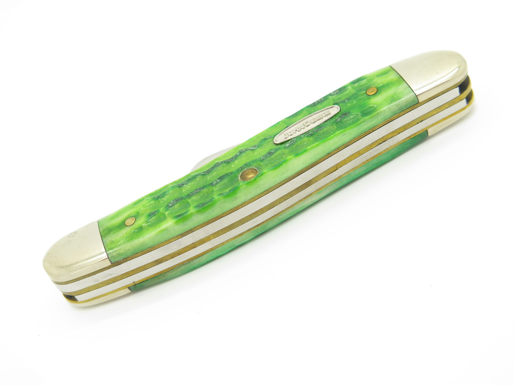 小物 YUNO 2001 Case XX 6318 SS John Deere Green Bone Stockman Folding