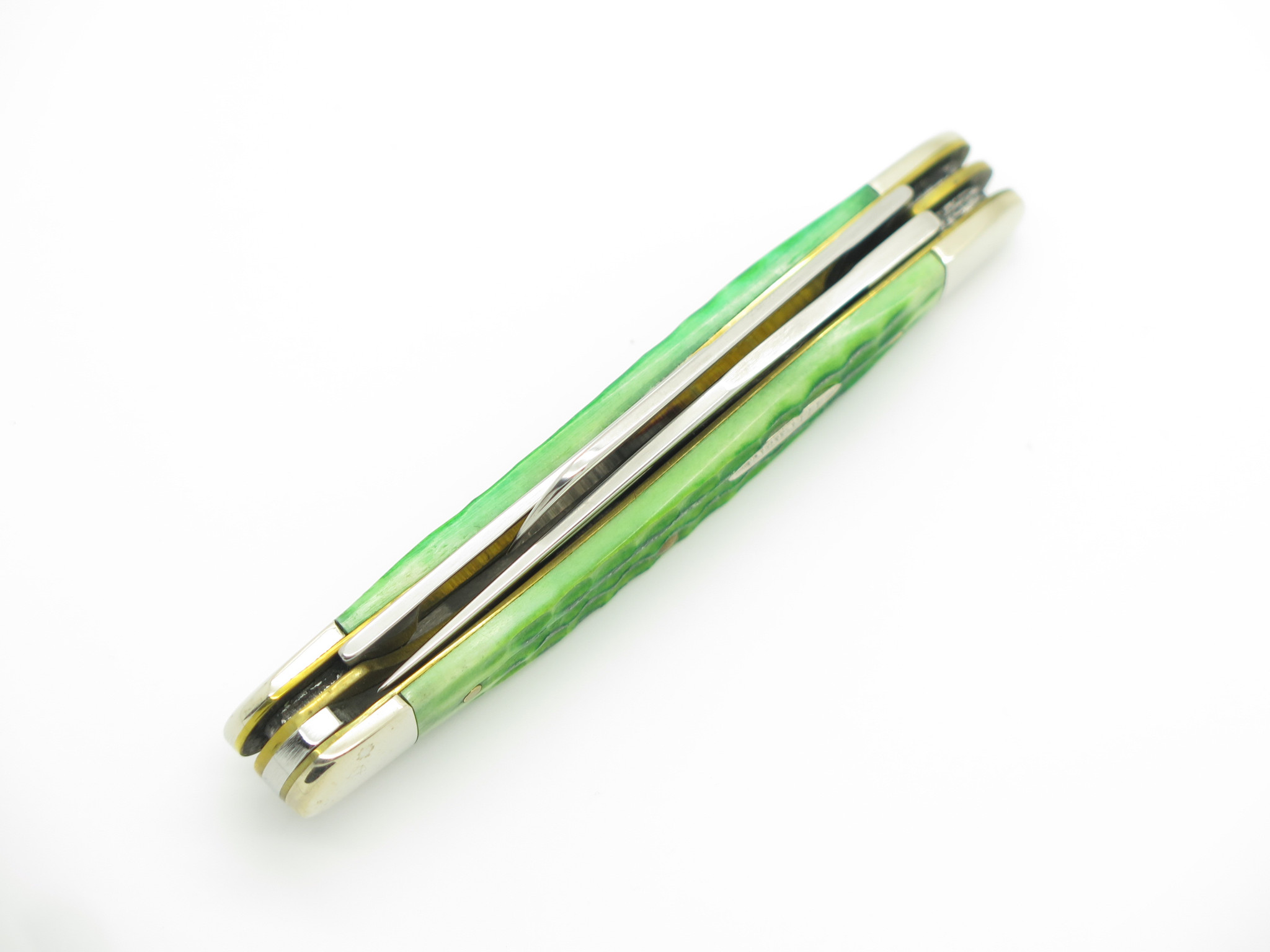 小物 YUNO VTG CASE XX Folding Knife 2 Blade A62033 8 dot USA BONE 1972