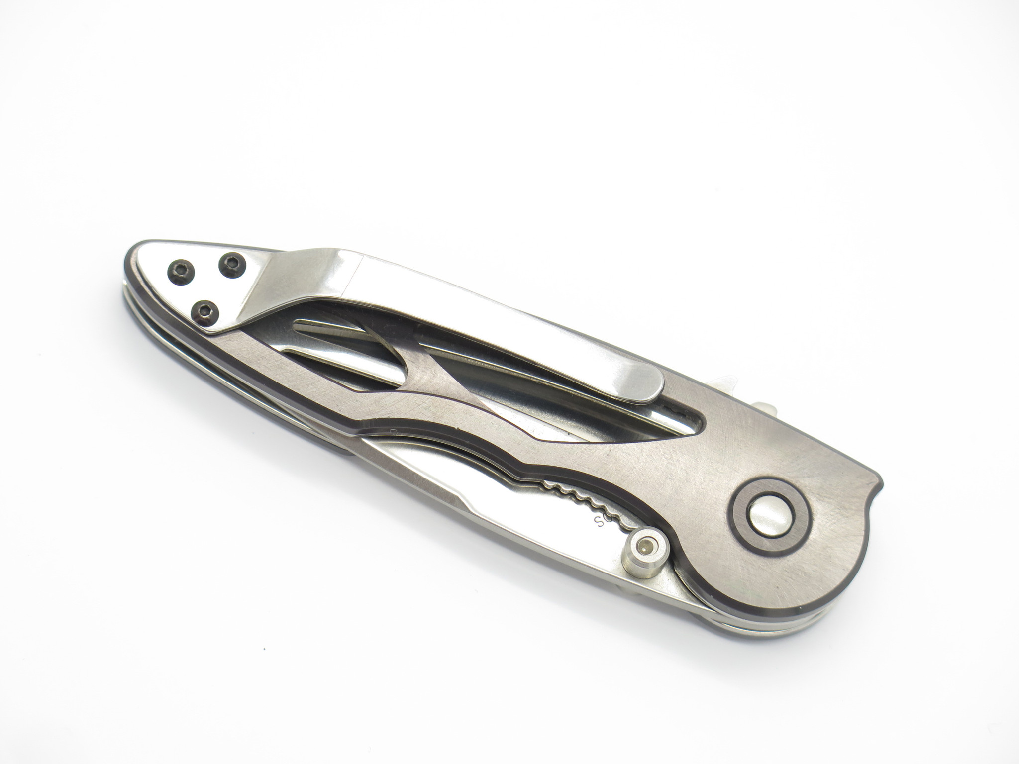 2004 Buck 291 Rush Impulse ATS-34 Platinum Handle Assisted Folding