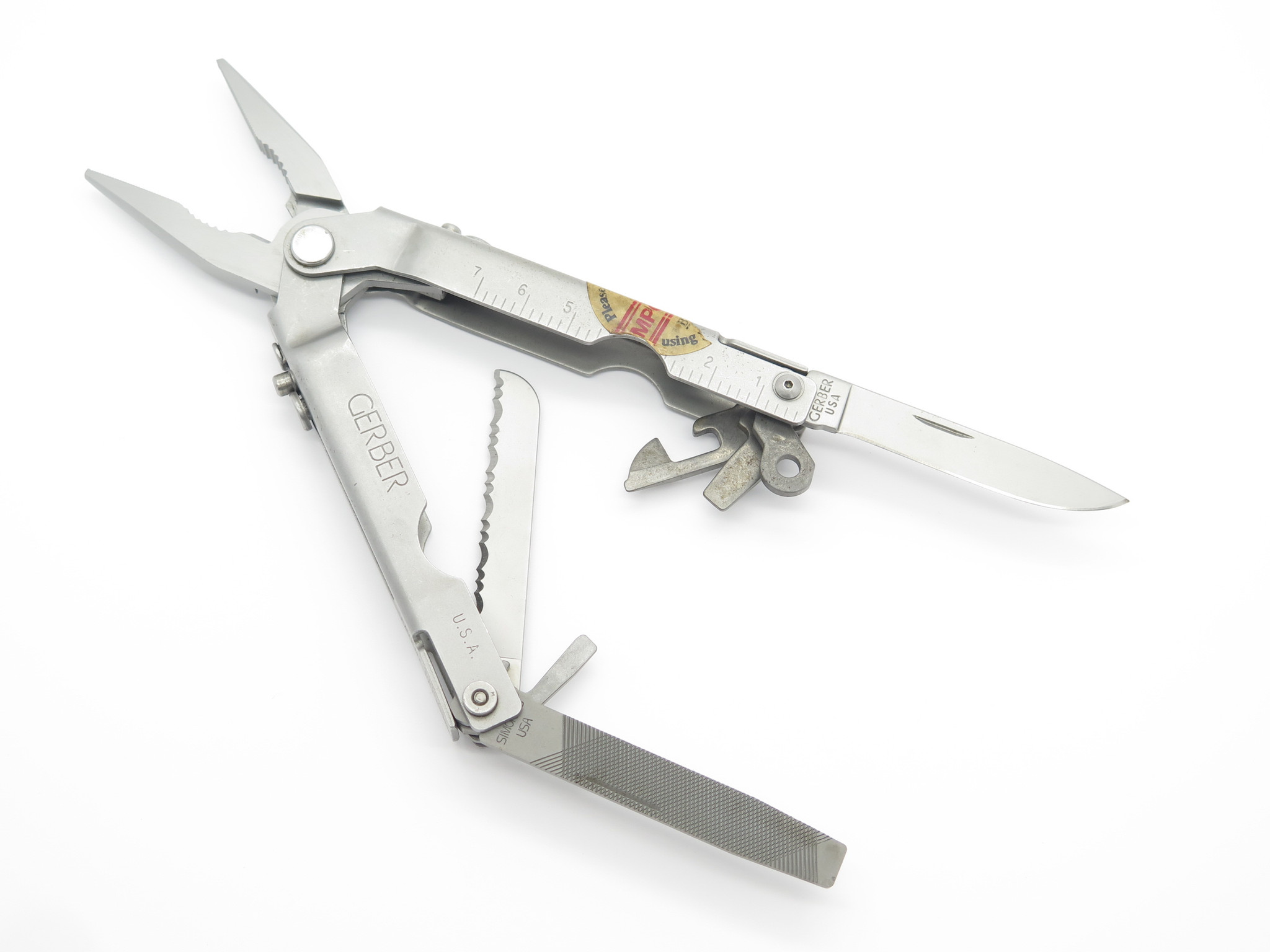 Vtg Original Gerber USA Needlenose Plier Multi Tool Folding Knife In ...