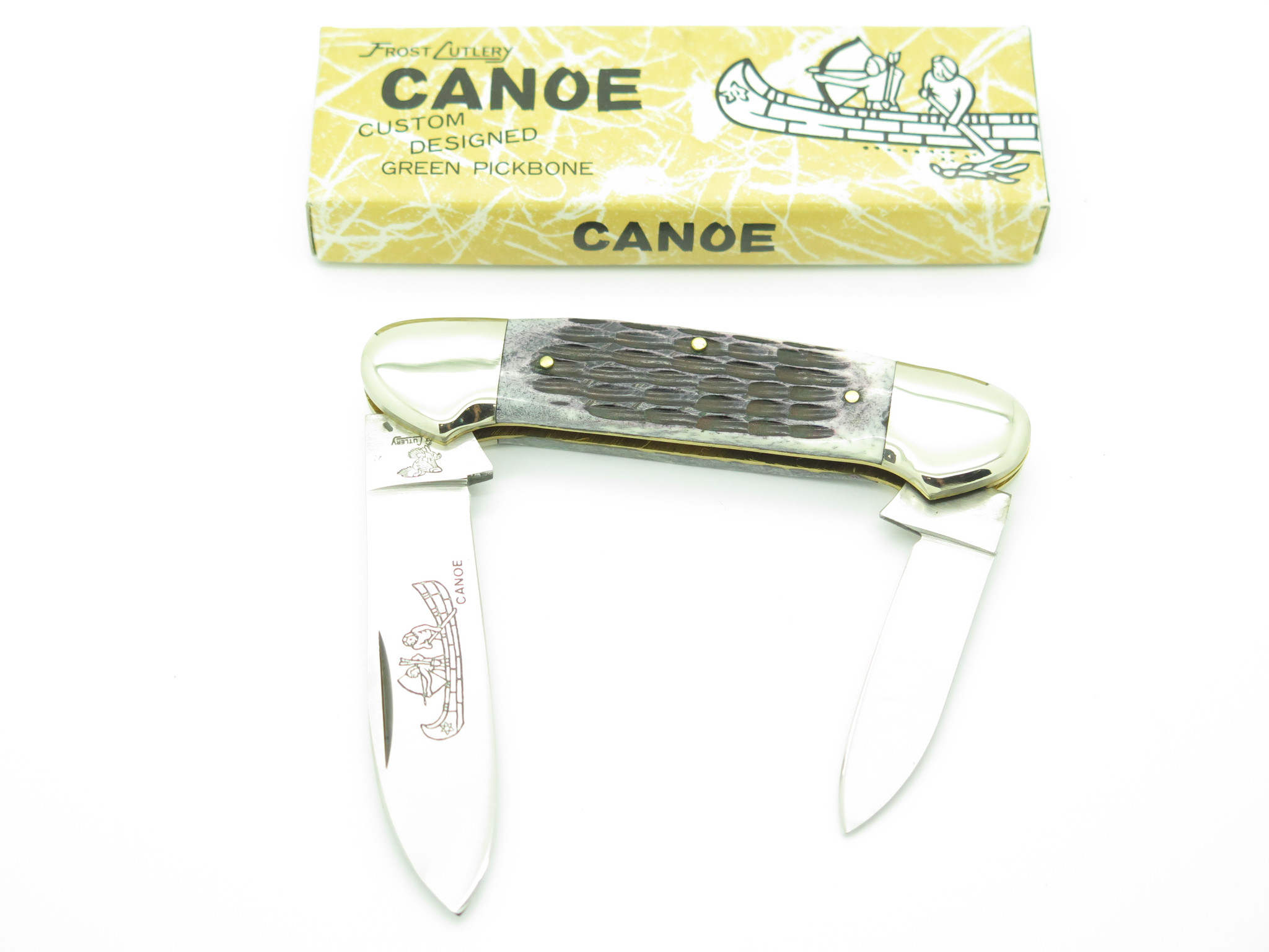 Vtg Frost Cutlery Imai Seki Japan Canoe Jigged Bone Folding Pocket