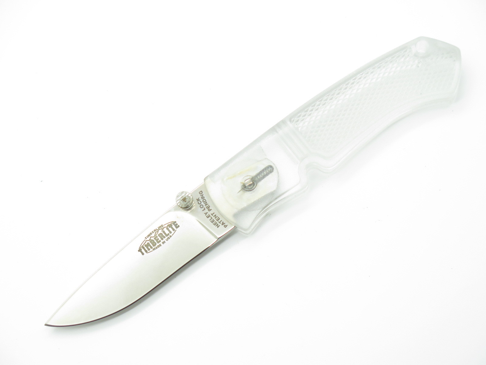 Vtg 1990s Timberline USA Clear Timberlite Neeley Lock Folding