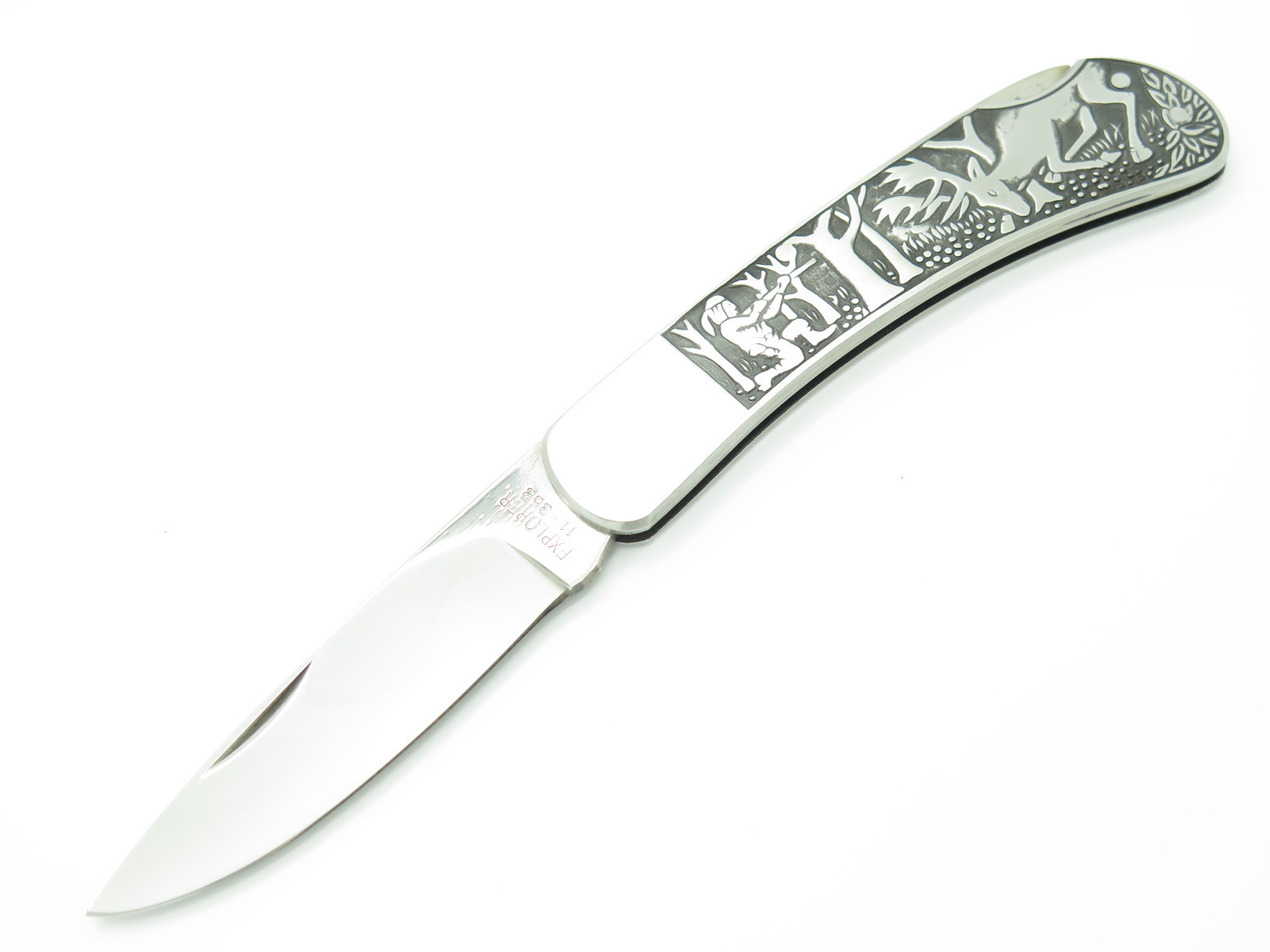 Vtg Gutmann Explorer 11-353 Seki Japan Animal Stainless Lockback